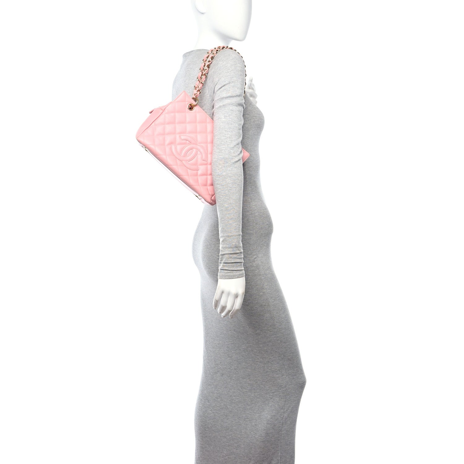 Chanel Caviar Quilted Petit Timeless Shopping Tote PTT Pink 2 of 11