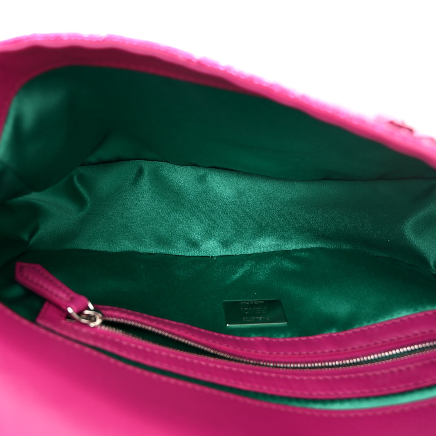 Fendi Sequin Paillettes Shiny Nappa Sex and the City Baguette Fuchsia Magenta 5 of 10