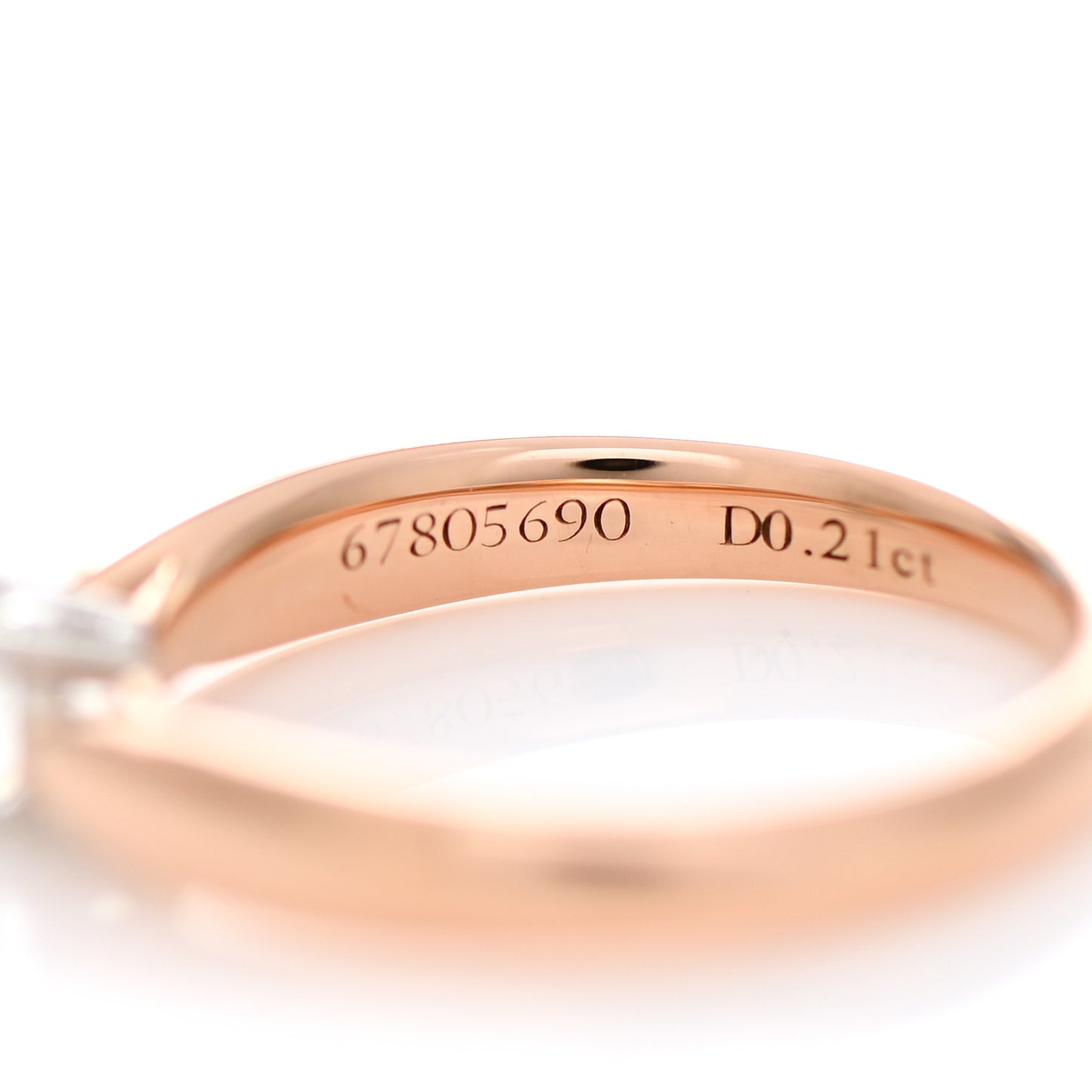 18K Rose Gold Platinum Diamond .21ct Harmony Solitaire Engagement Ring 45 3.5