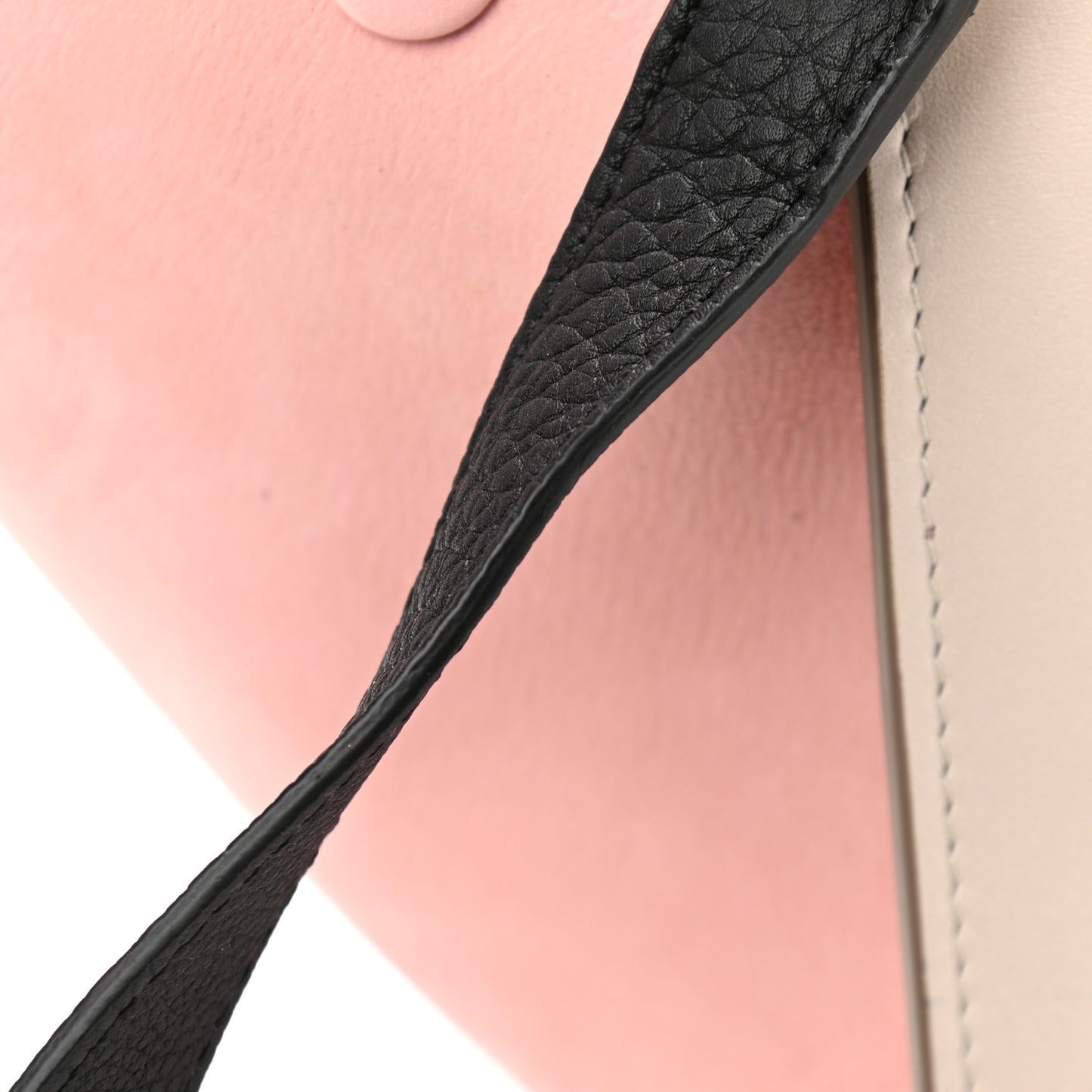 Crisp Calfskin Suede Medium Tri-Color Trapeze Black