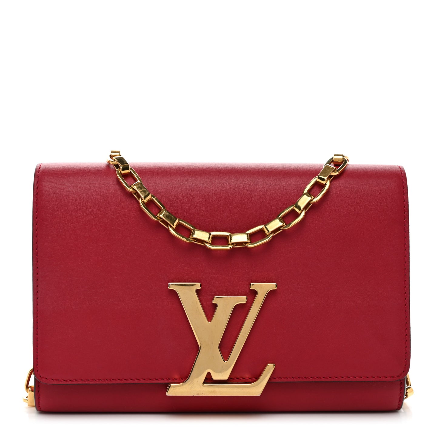 Calfskin Chain Louise MM Red