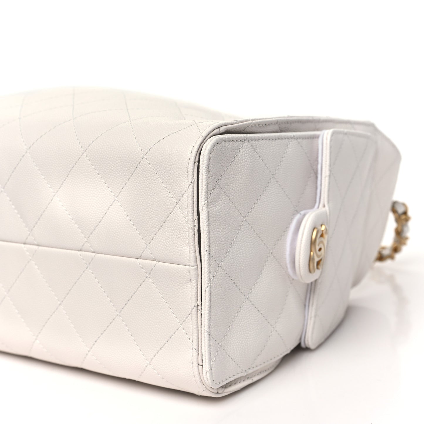 Caviar Quilted Small Chanel 25 Handbag White