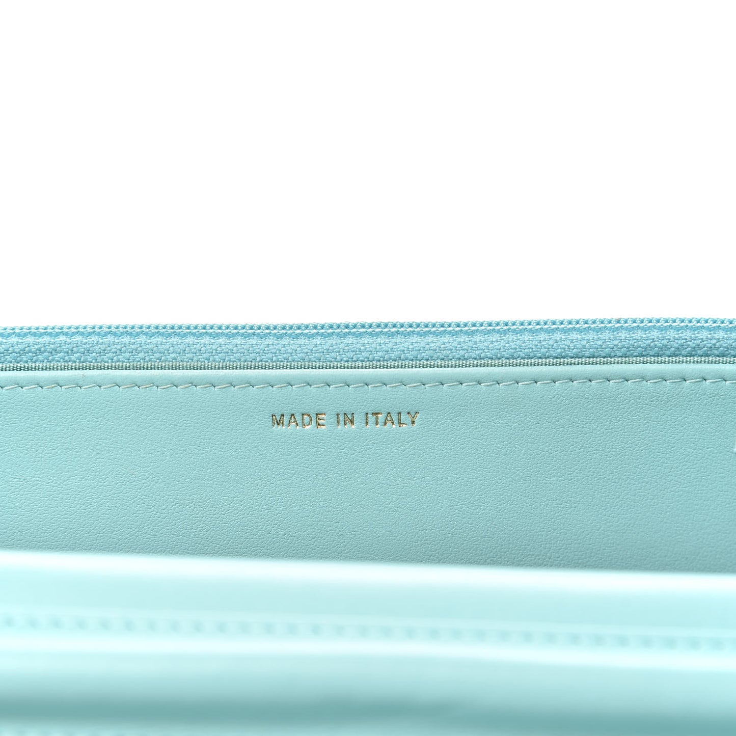Caviar Quilted Boy Wallet On Chain WOC Light Blue