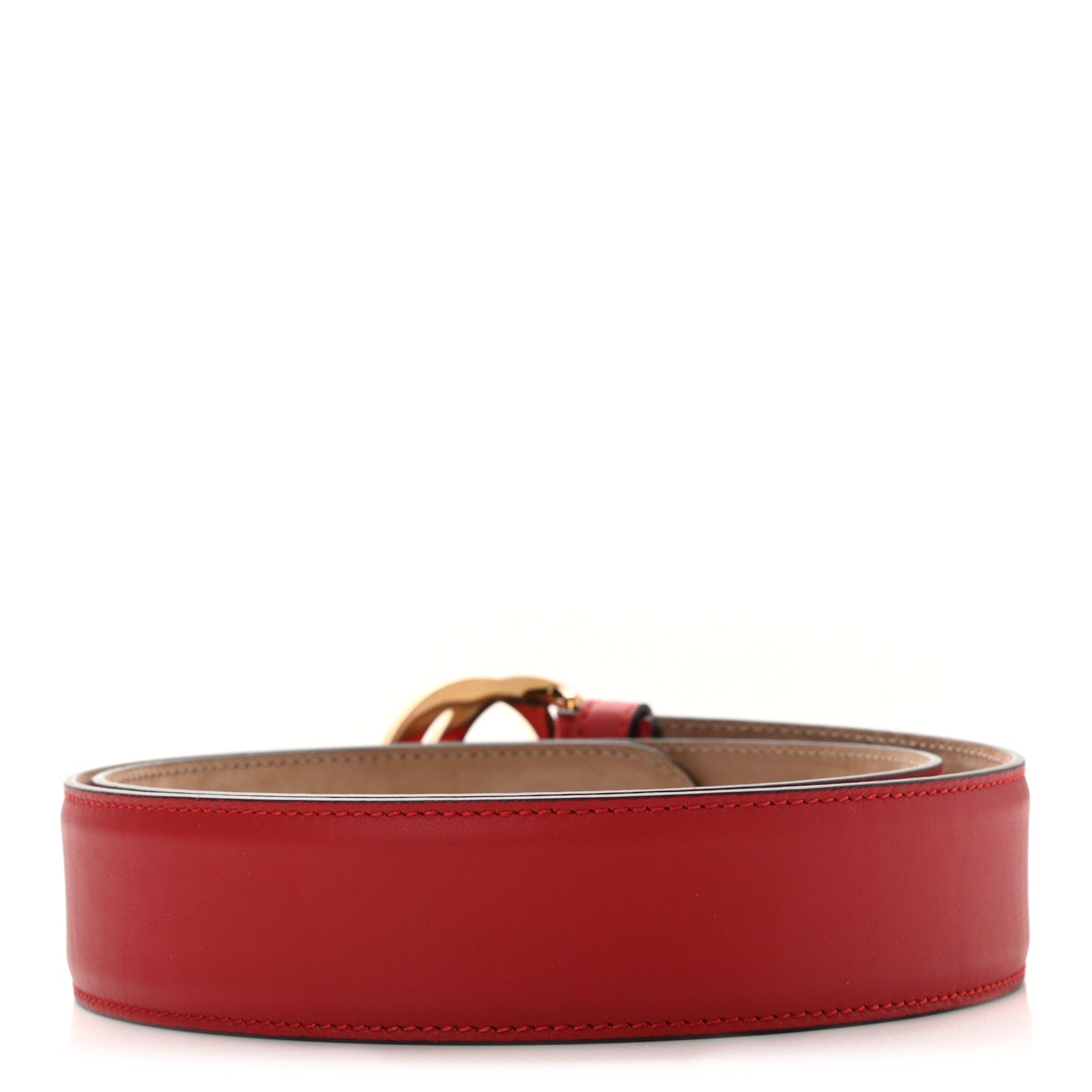 Moon Calfskin Interlocking G 37mm Belt 85 34 Tabasco