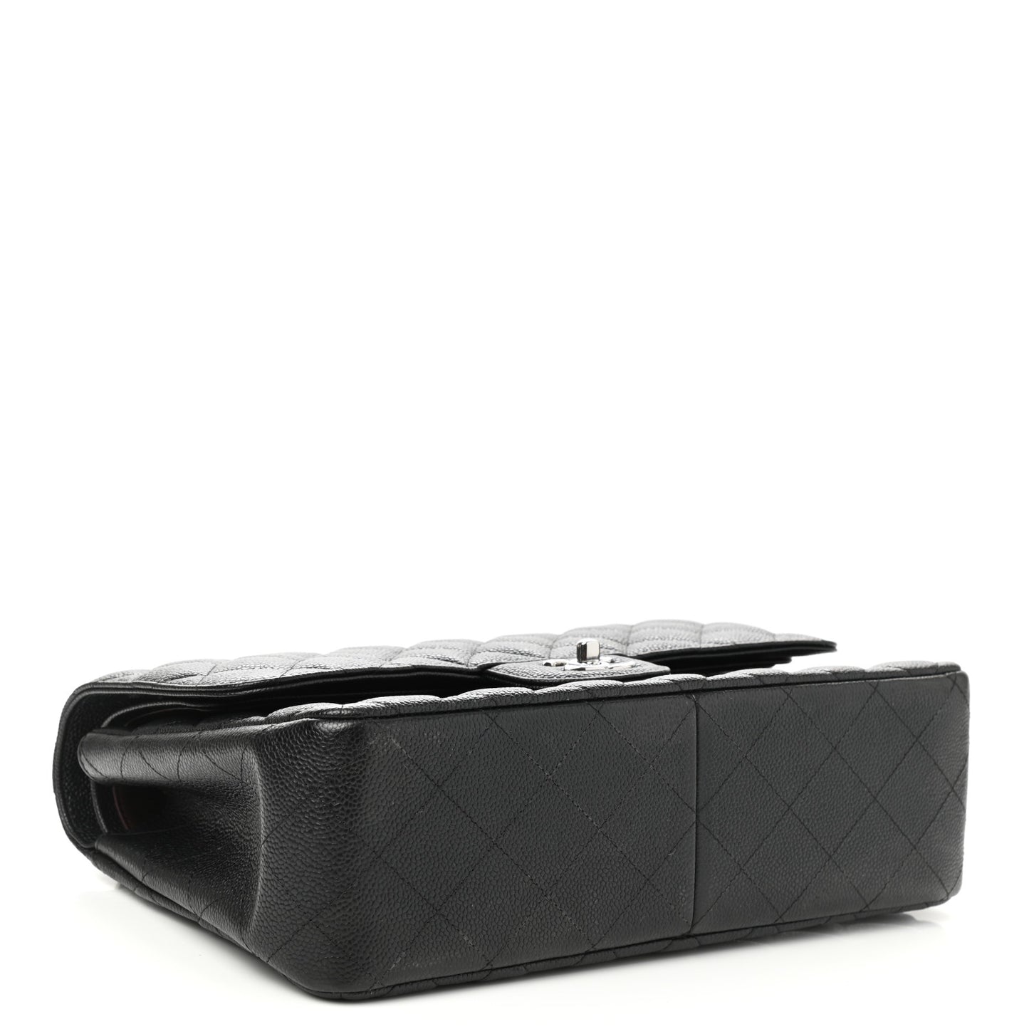 Caviar Quilted Jumbo Double Flap Black