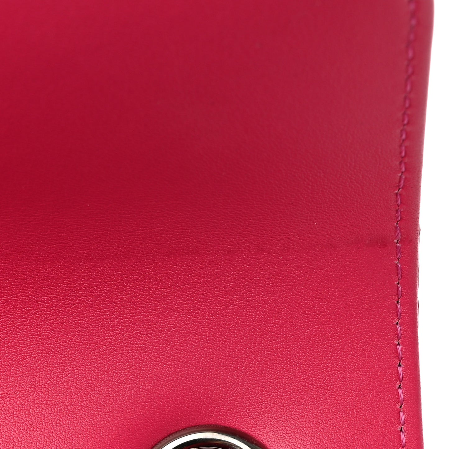 Snakeskin Mini Rectangular Flap Dark Pink