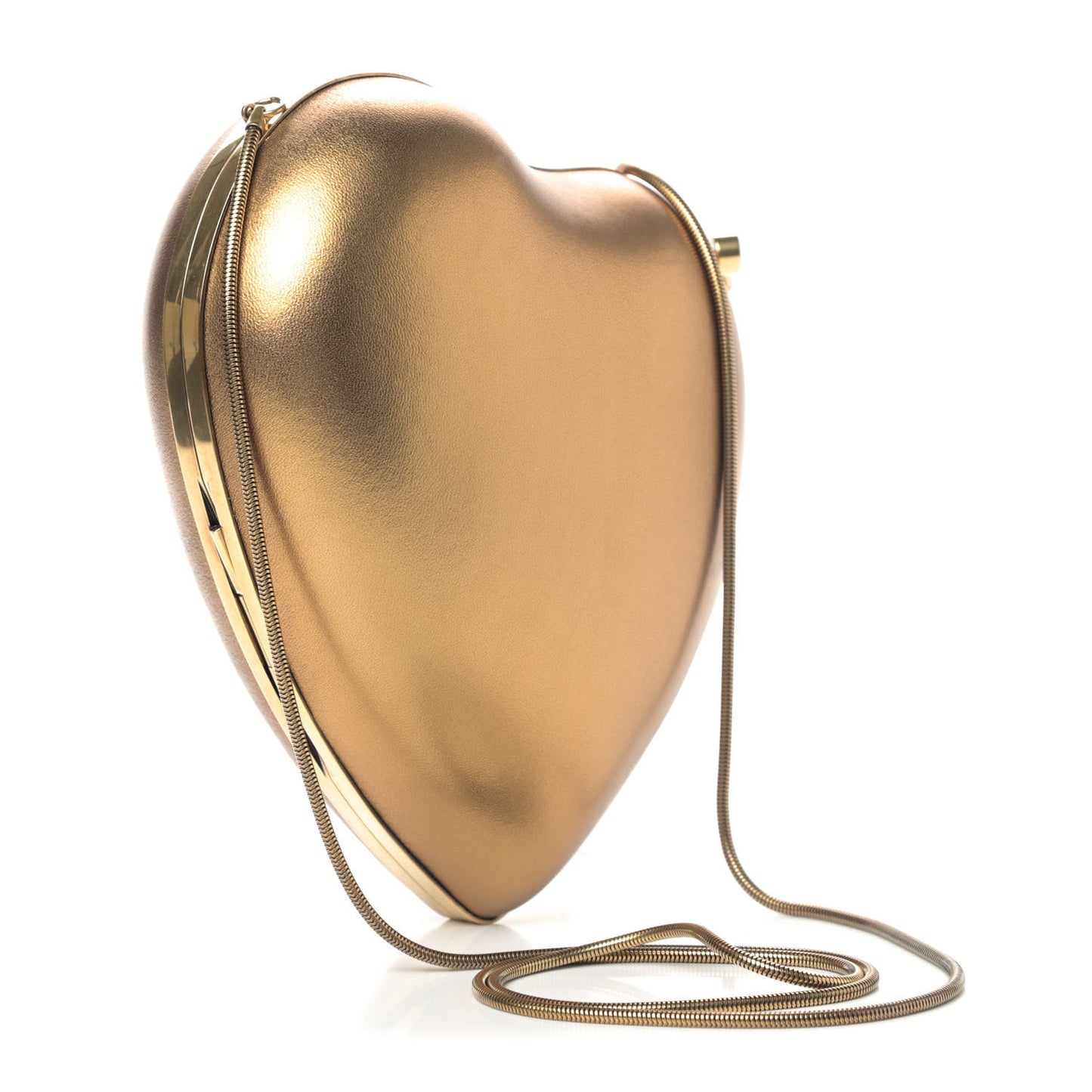 Smooth Calfskin Heart Monogram Love Box Crossbody Gold