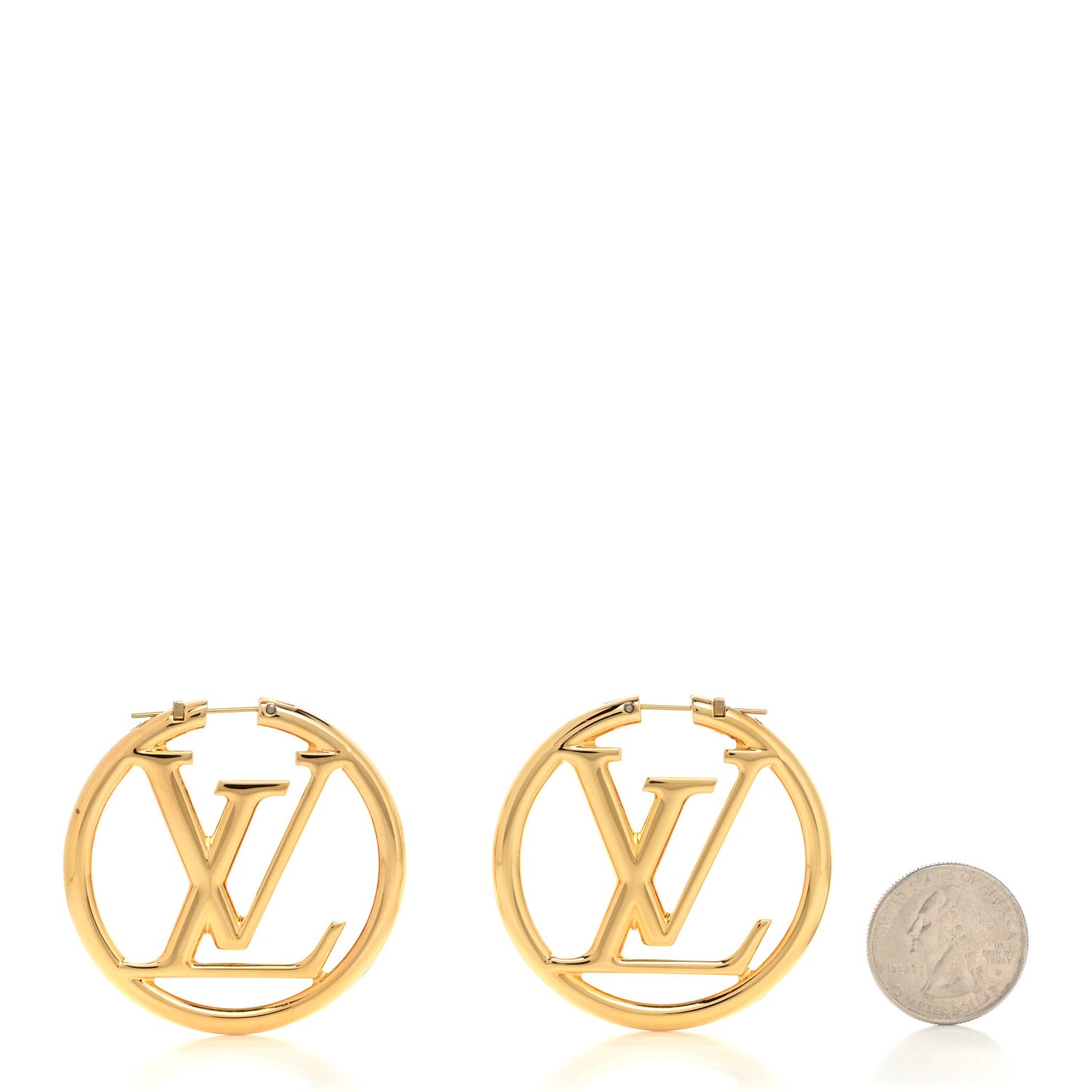 Metal Louise Hoop Earrings Gold