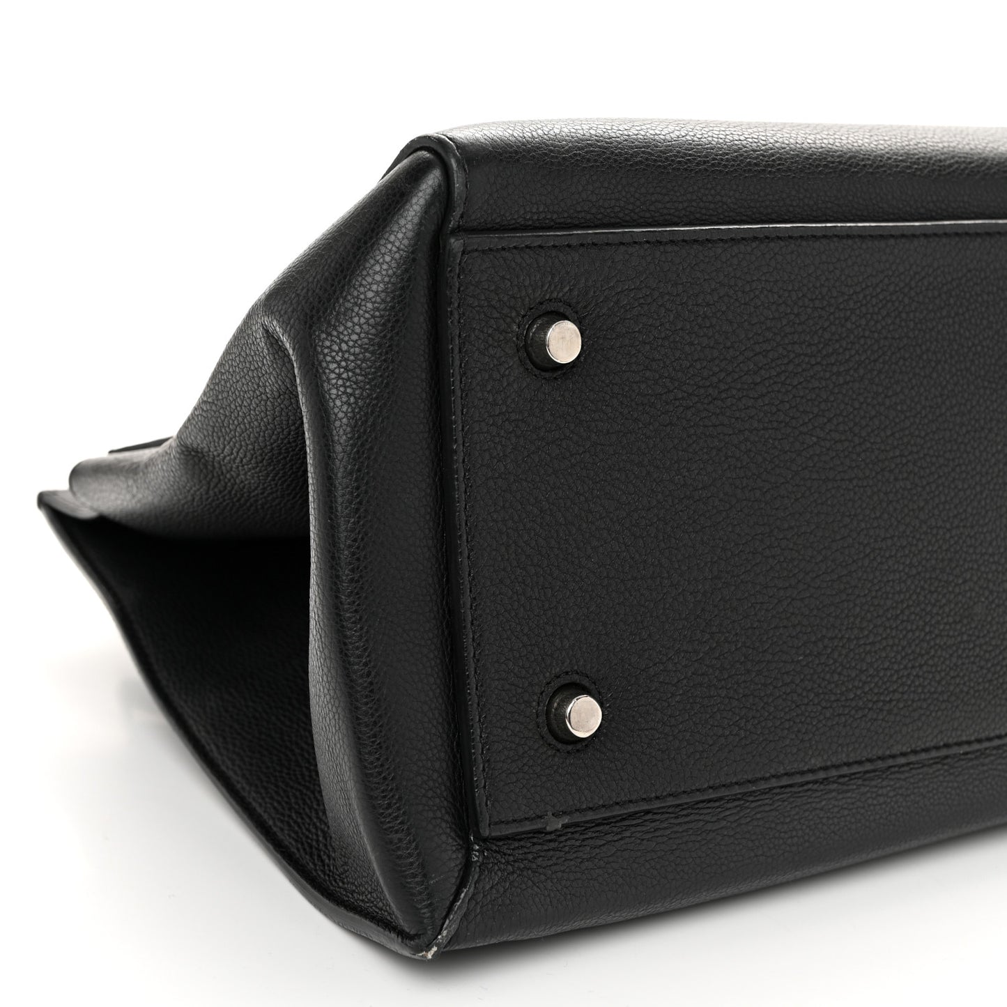 Grained Calfskin Medium Edge Shoulder Bag Black