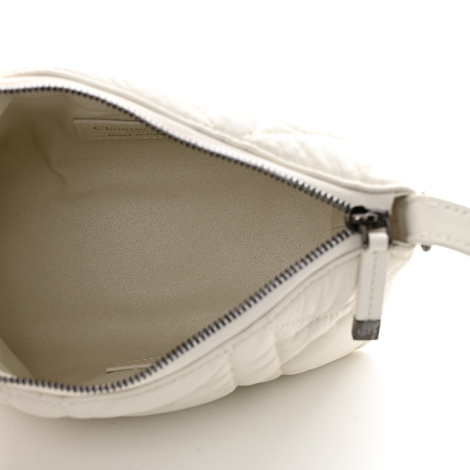 Christian Dior Calfskin Macrocannage Small Diortravel Nomad Pouch Latte 5 of 11