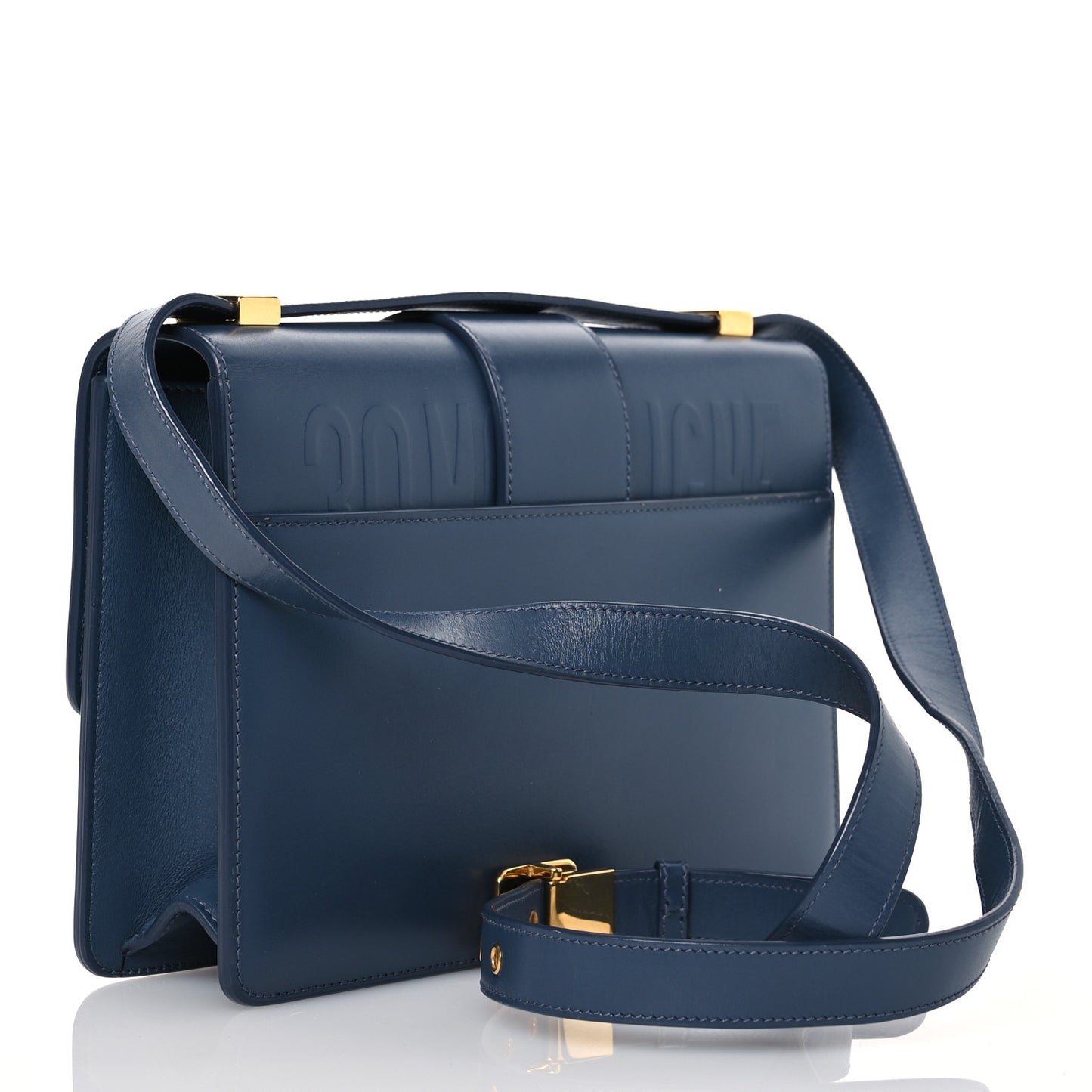 Smooth Calfskin 30 Montaigne Flap Bag Blue