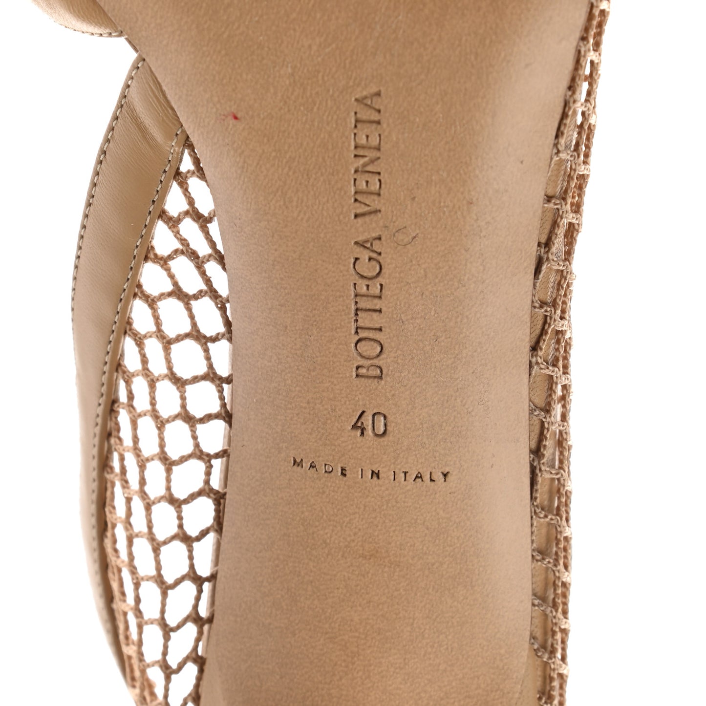 Mesh Nappa Chunky Chain Sandals 40 Beige Pony