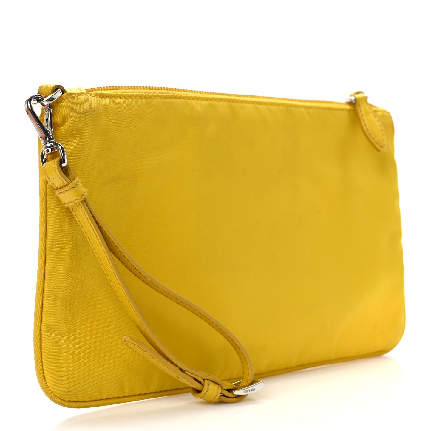 Tessuto Nylon Triangle Wristlet Pouch Yellow