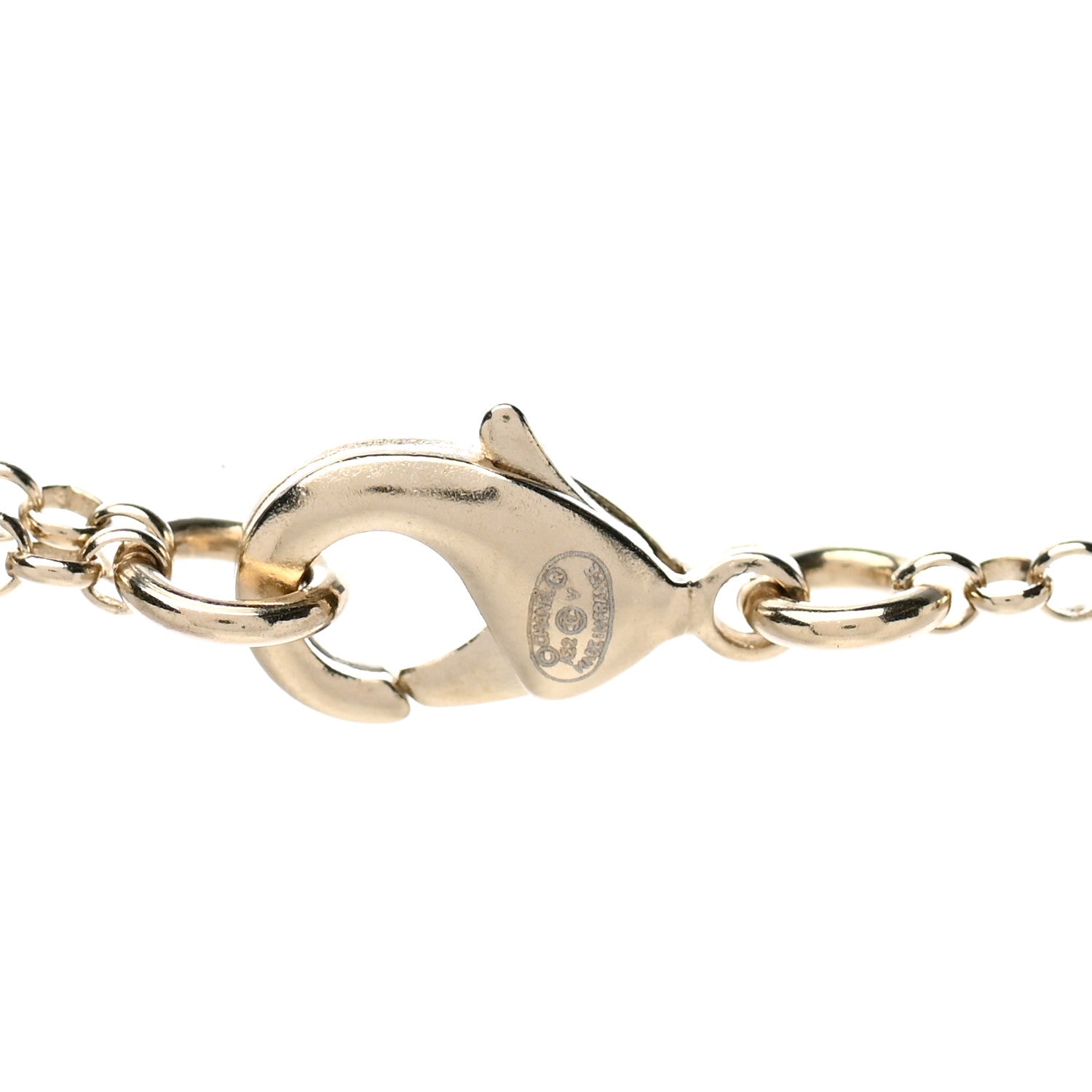 Chanel Resin Crystal CC Heart Necklace Pearly White Gold 4 of 5