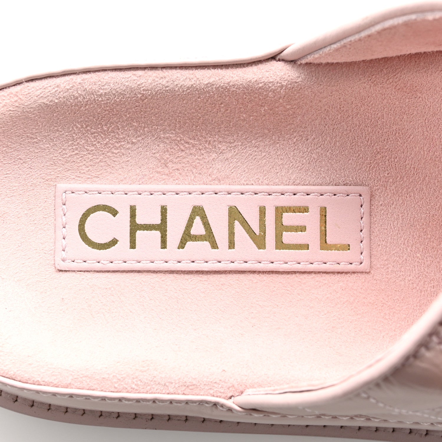 Chanel Shiny Calfskin Quilted Velcro Dad Crystal CC Slide Sandals 37 Light Pink 7 of 10