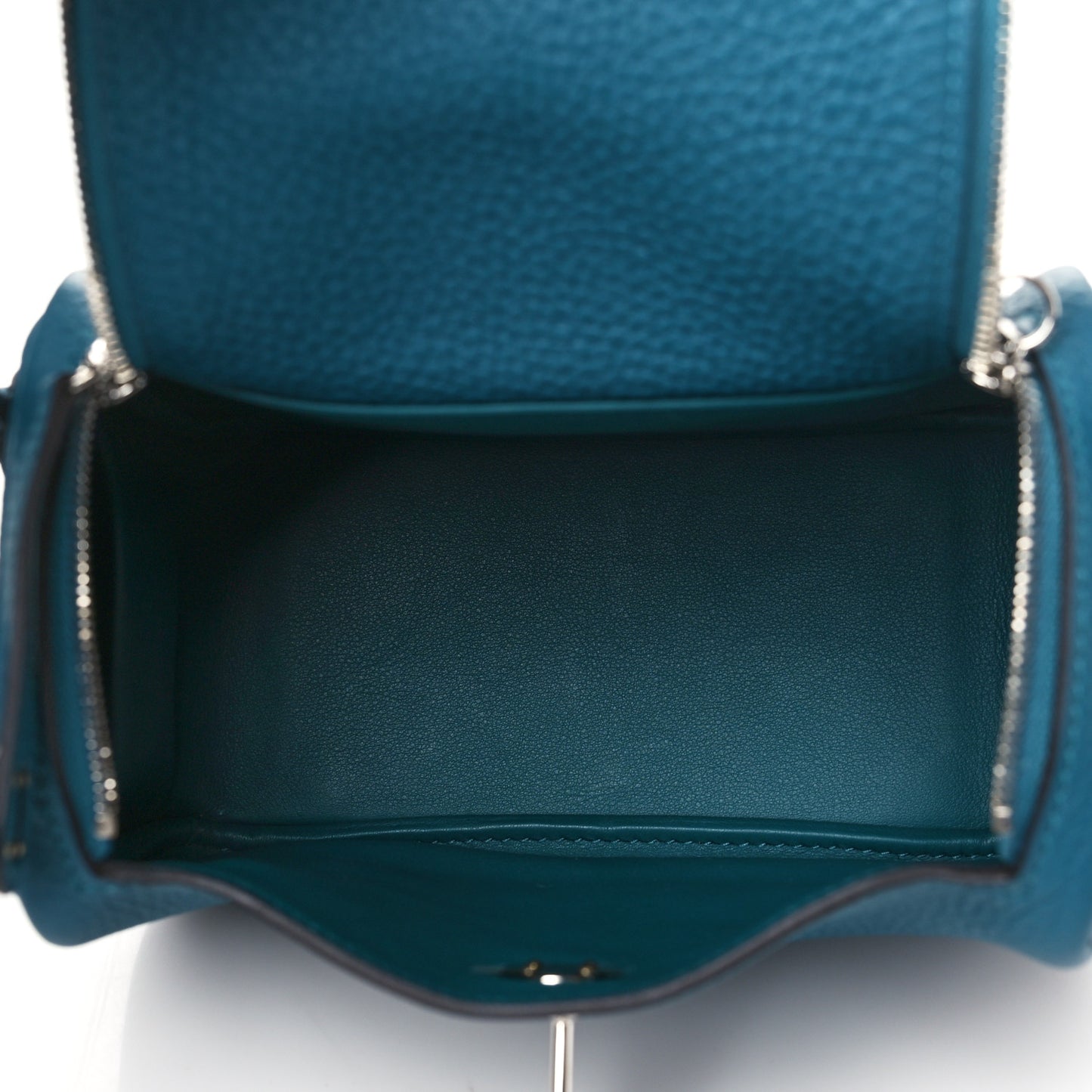 Taurillon Clemence Mini Lindy 20 Vert Bosphore