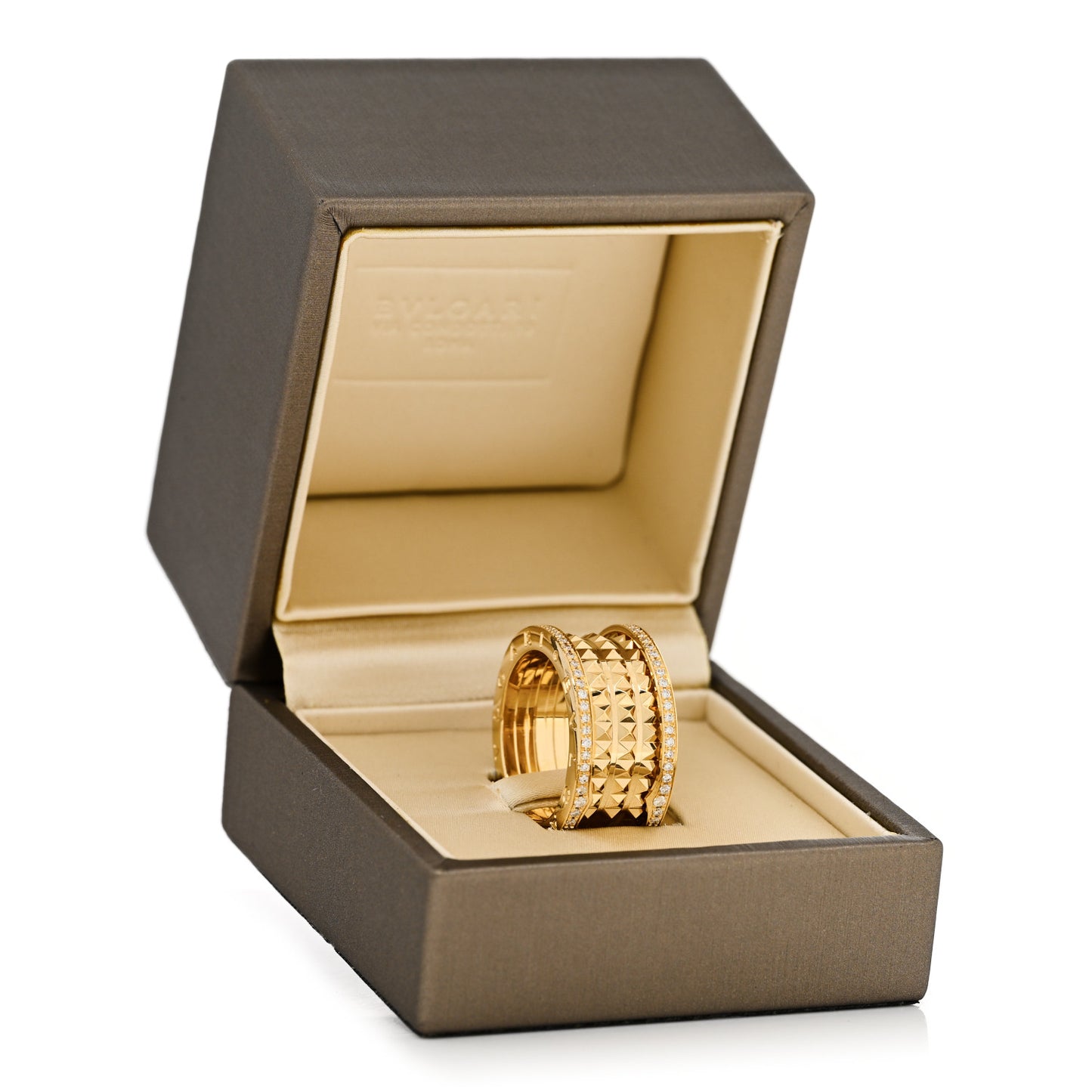 18K Yellow Gold Diamond B.Zero1 Rock Four-Band Pave Ring 59 8.75