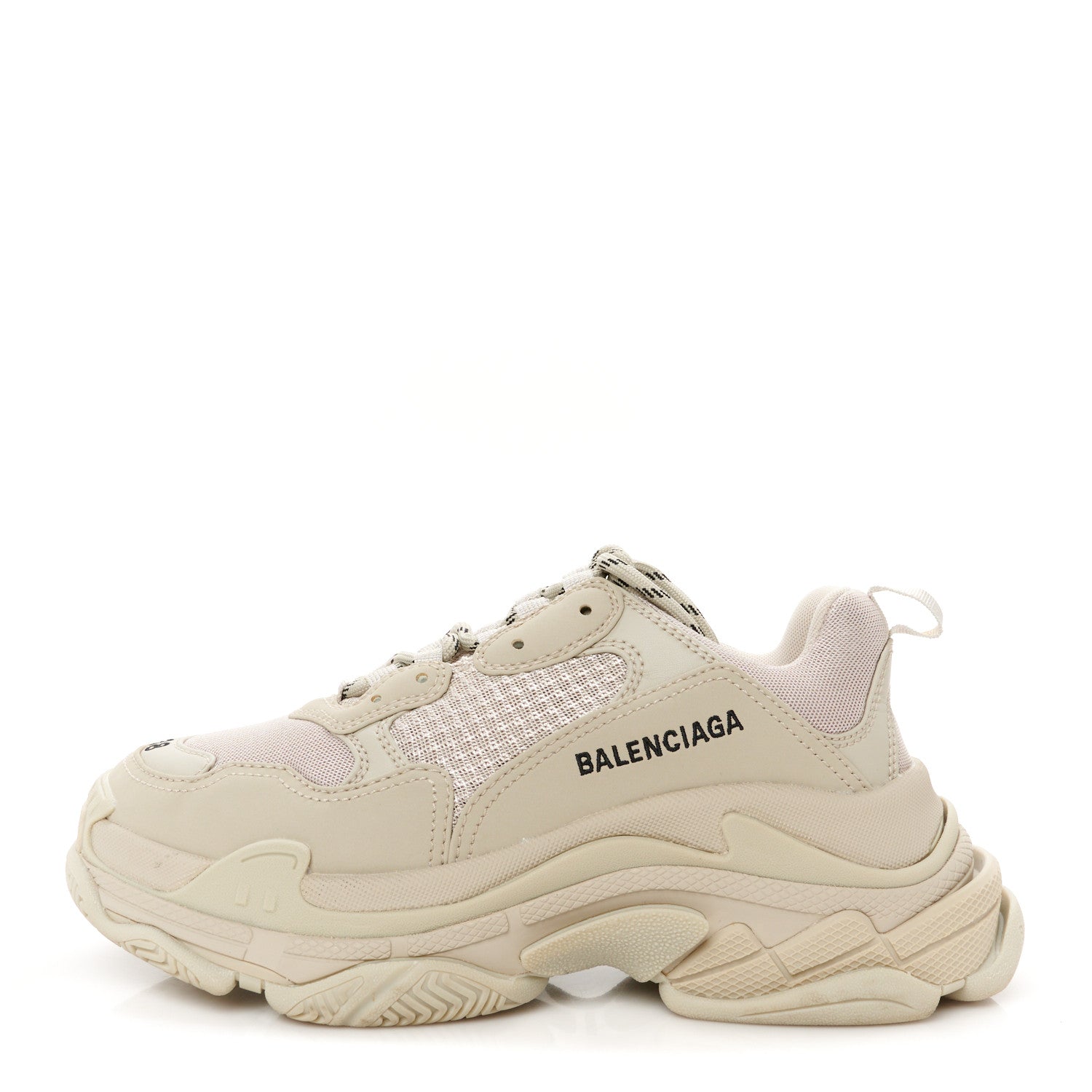 Balenciaga Fabric Mesh Womens Triple S Sneakers 38 Beige 1 of 10
