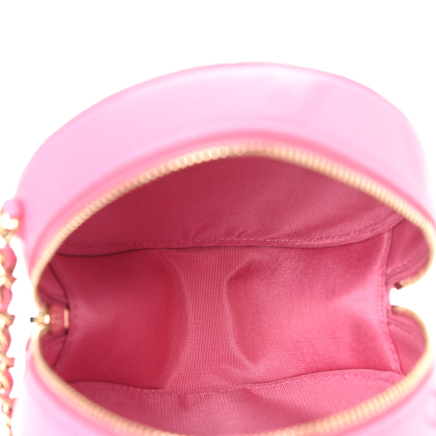 Caviar Quilted Gripoix CC Round Clutch With Chain Pink