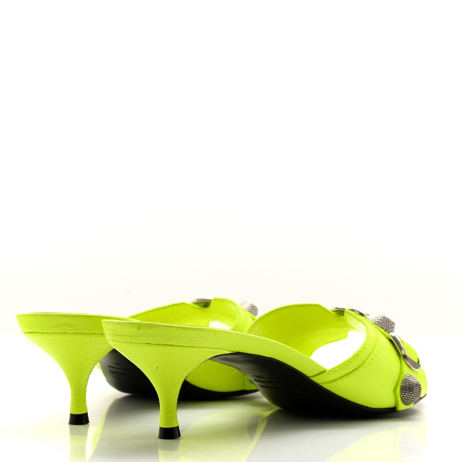 Balenciaga Agneau Arena Cagole 50mm Slide Sandals 39 Fluo Yellow 4 of 13