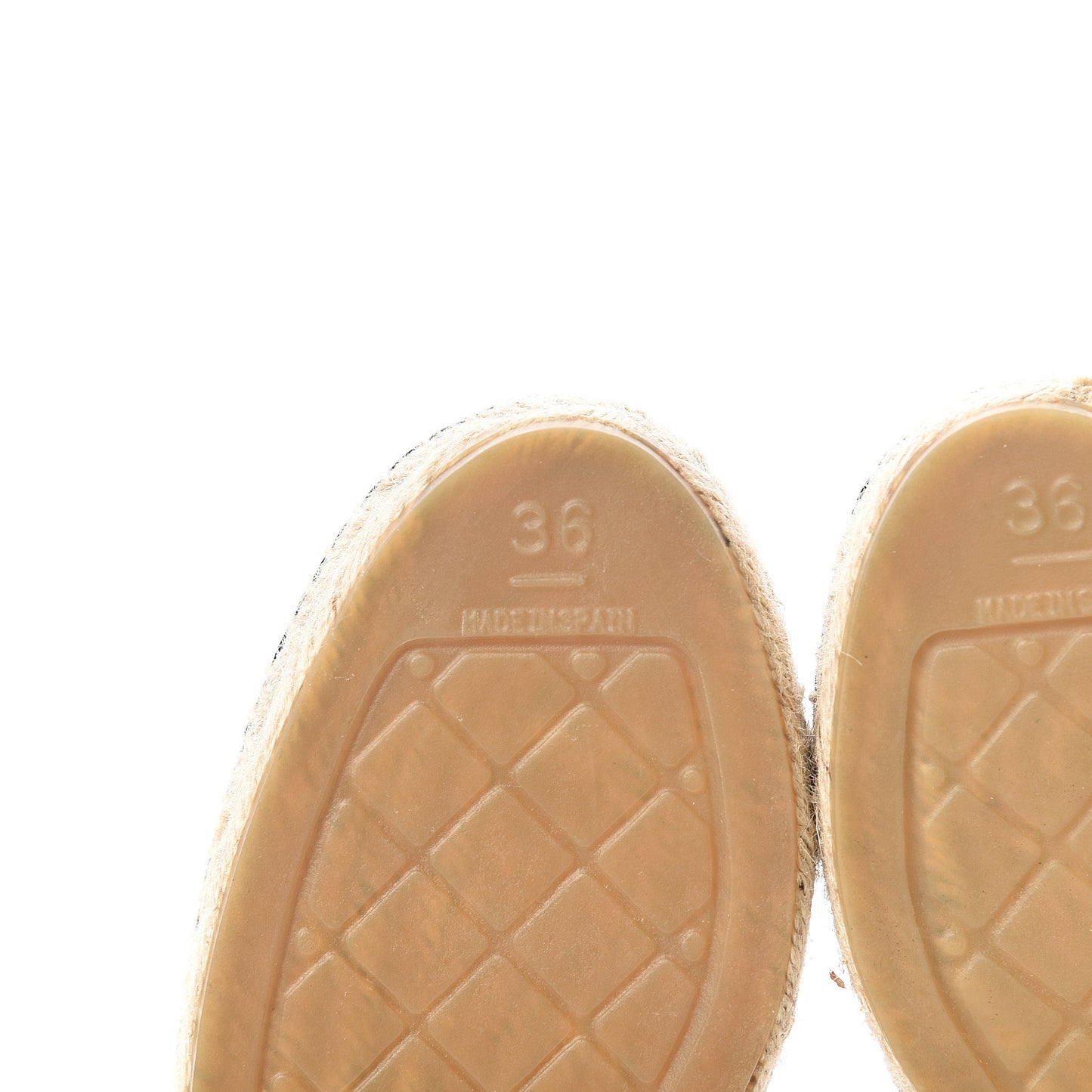Iridescent Goatskin Patent CC Espadrille Mules 36 Black