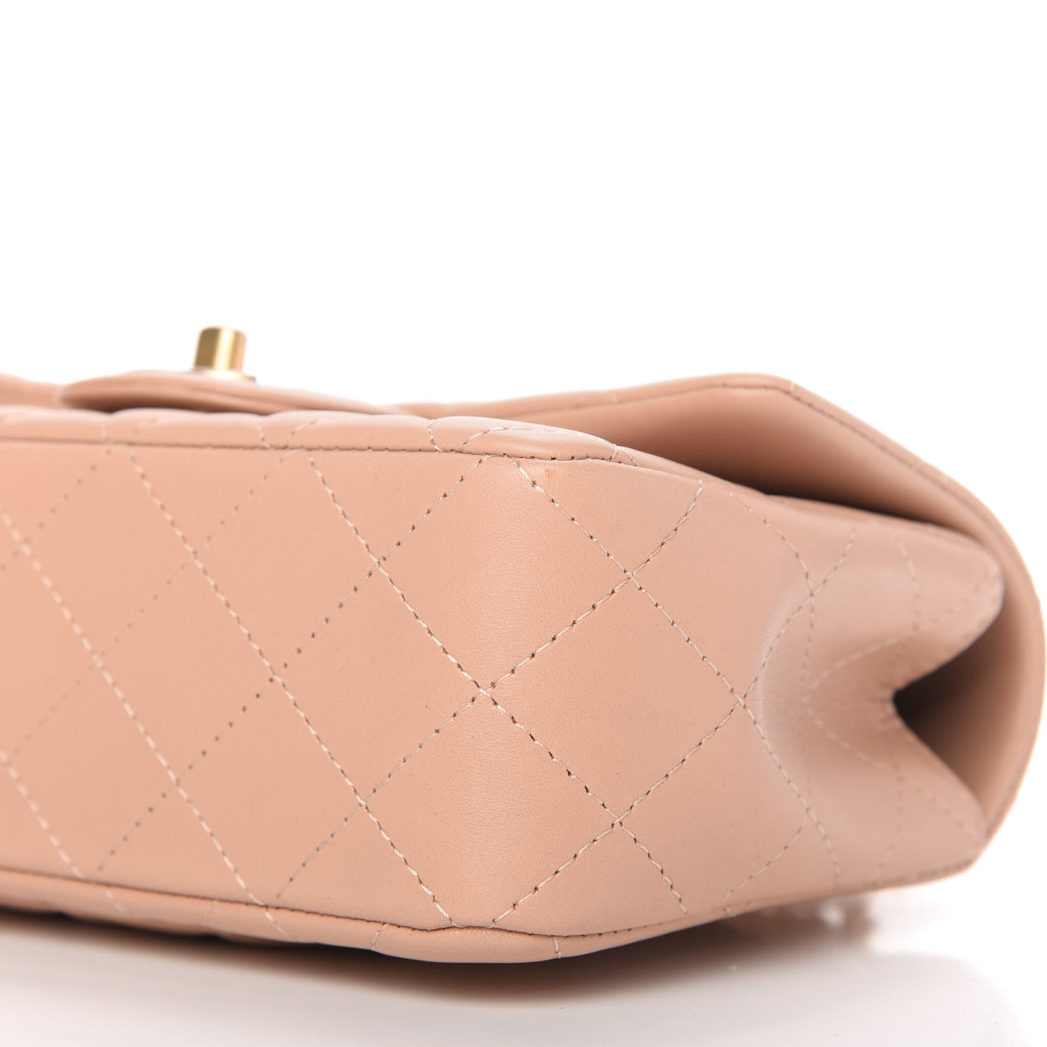 Chanel Lambskin Quilted Mini Top Handle Rectangular Flap Beige 7 of 10