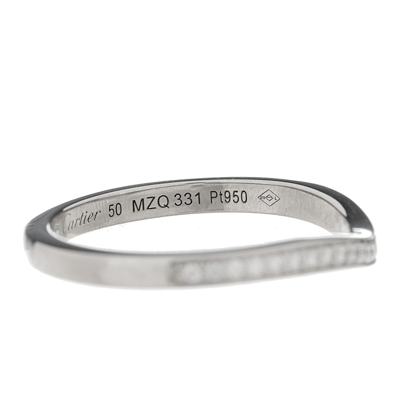 Platinum Diamond Ballerine Wedding Band Ring 50 5.25