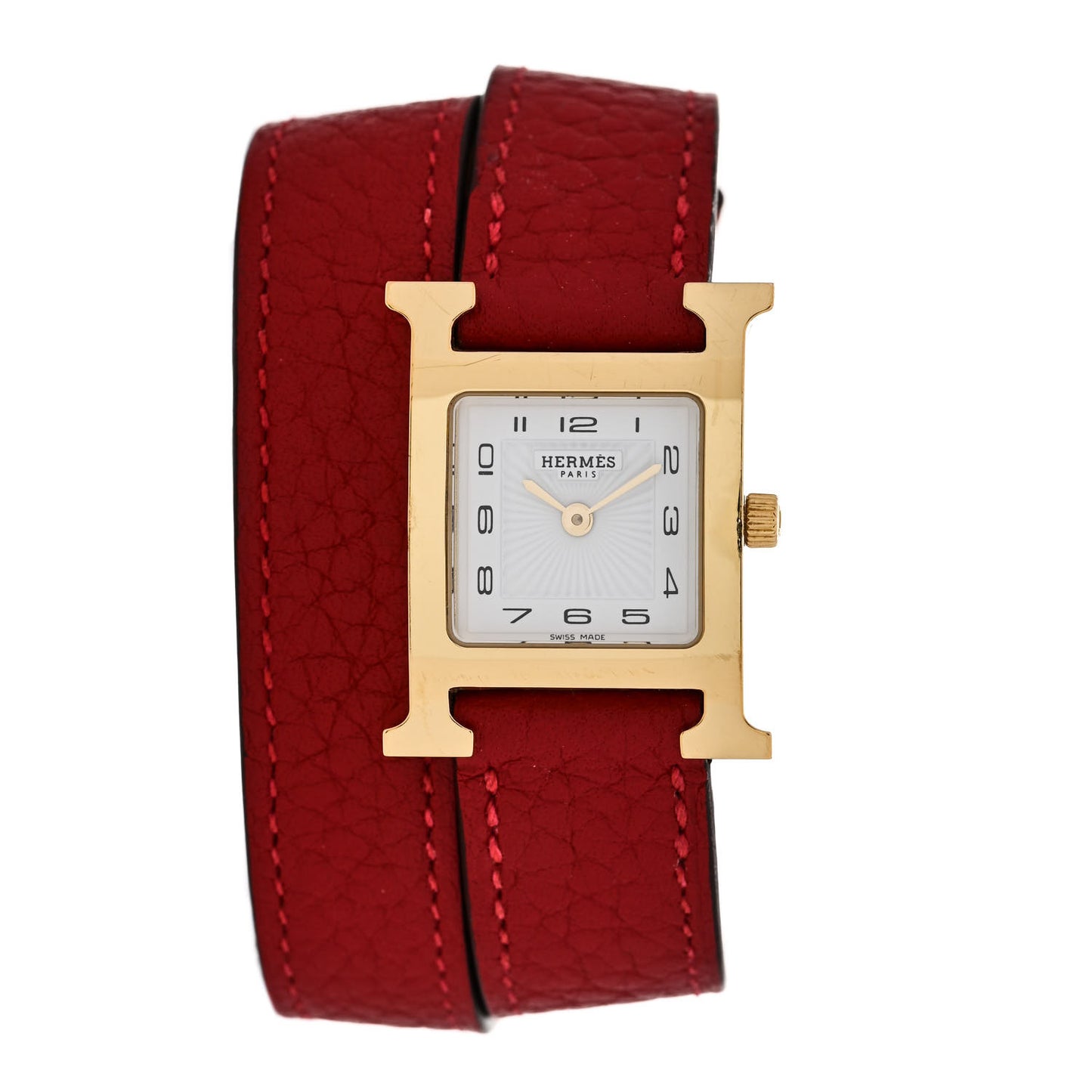 Stainless Steel Courchevel 21mm Heure H Hour Double Tour Quartz Watch Rouge