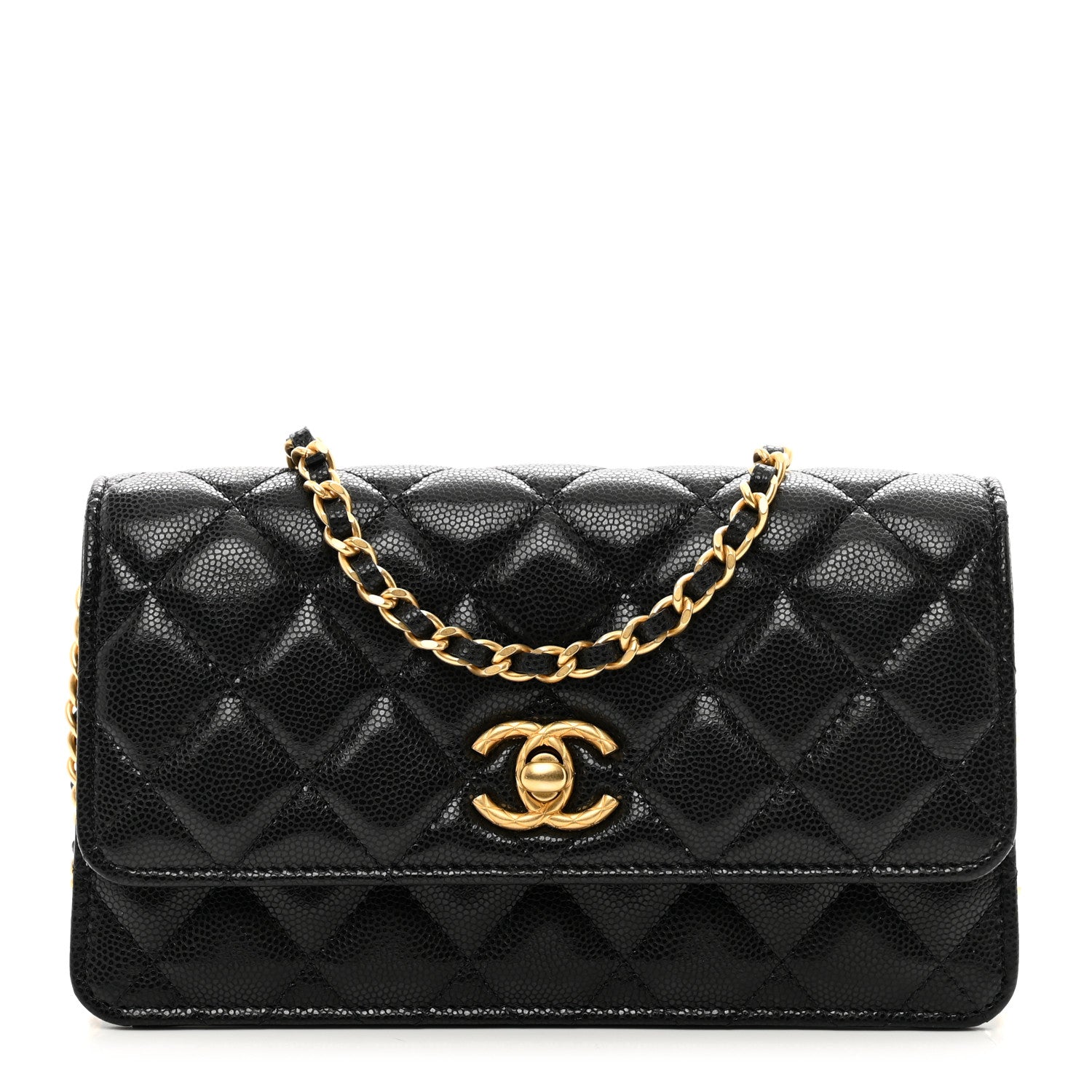 Chanel Caviar Quilted Chain Link Clutch With Chain Black 1 of 12