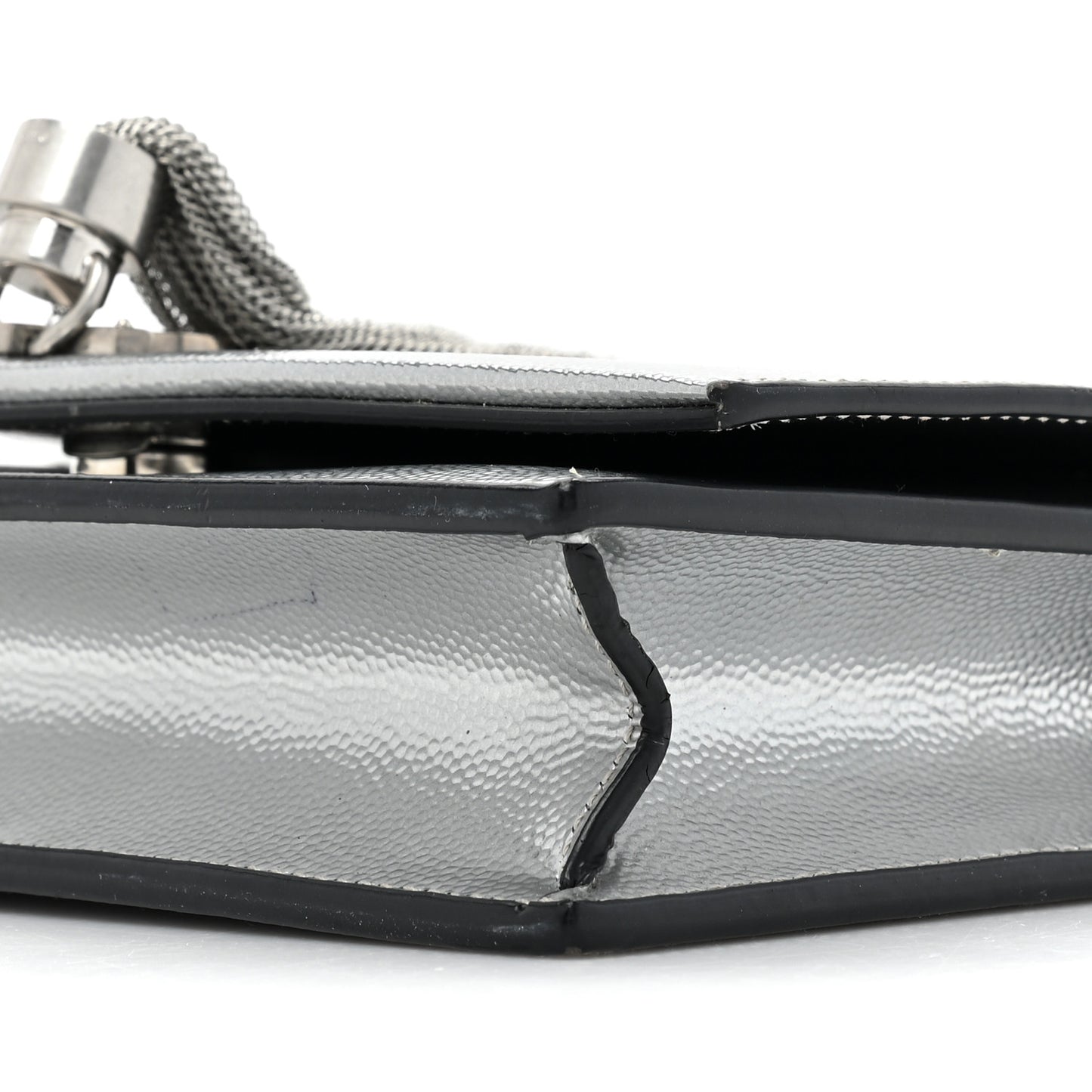 Grain De Poudre Clasic Kate Monogram Tassel Chain Wallet Argento