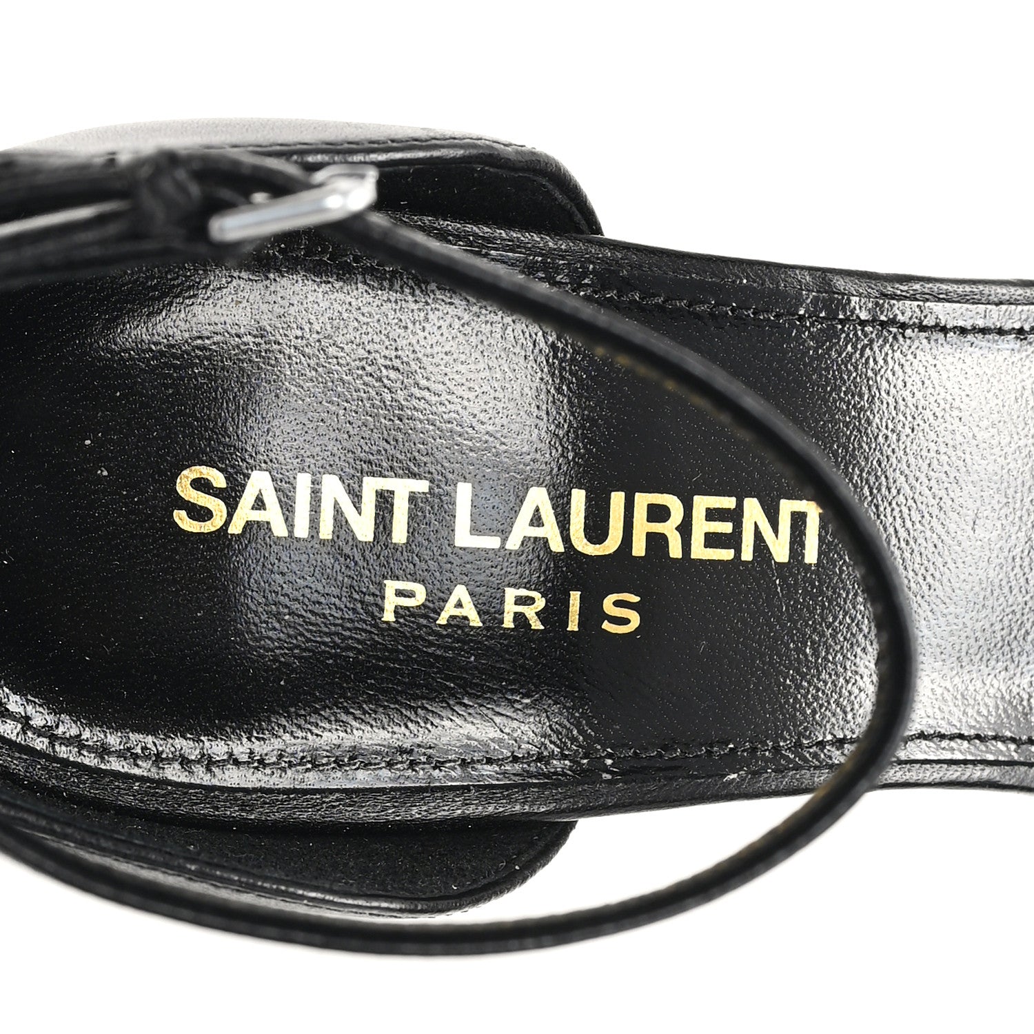 Saint Laurent Calfskin Opyum 110 Sandals 36 Black 8 of 9