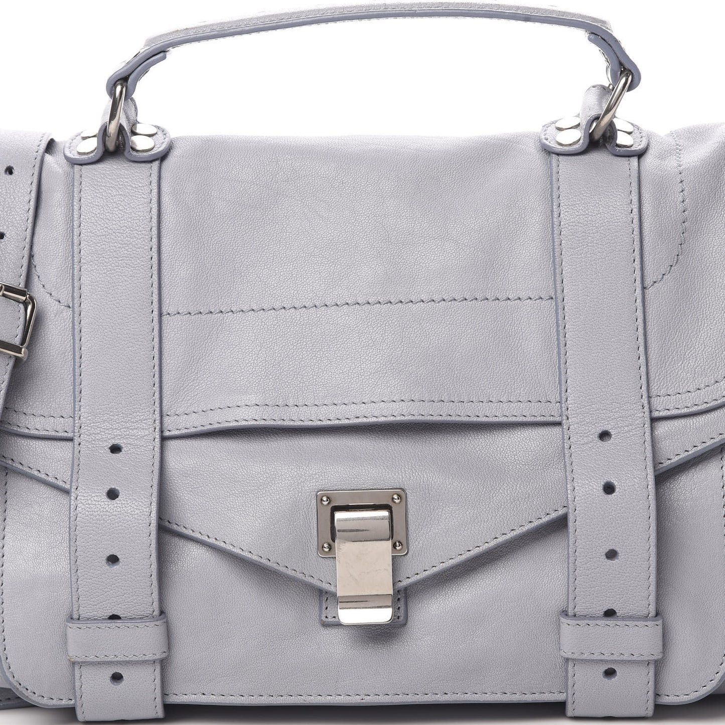 Lambskin Medium PS1 Satchel Concrete Grey