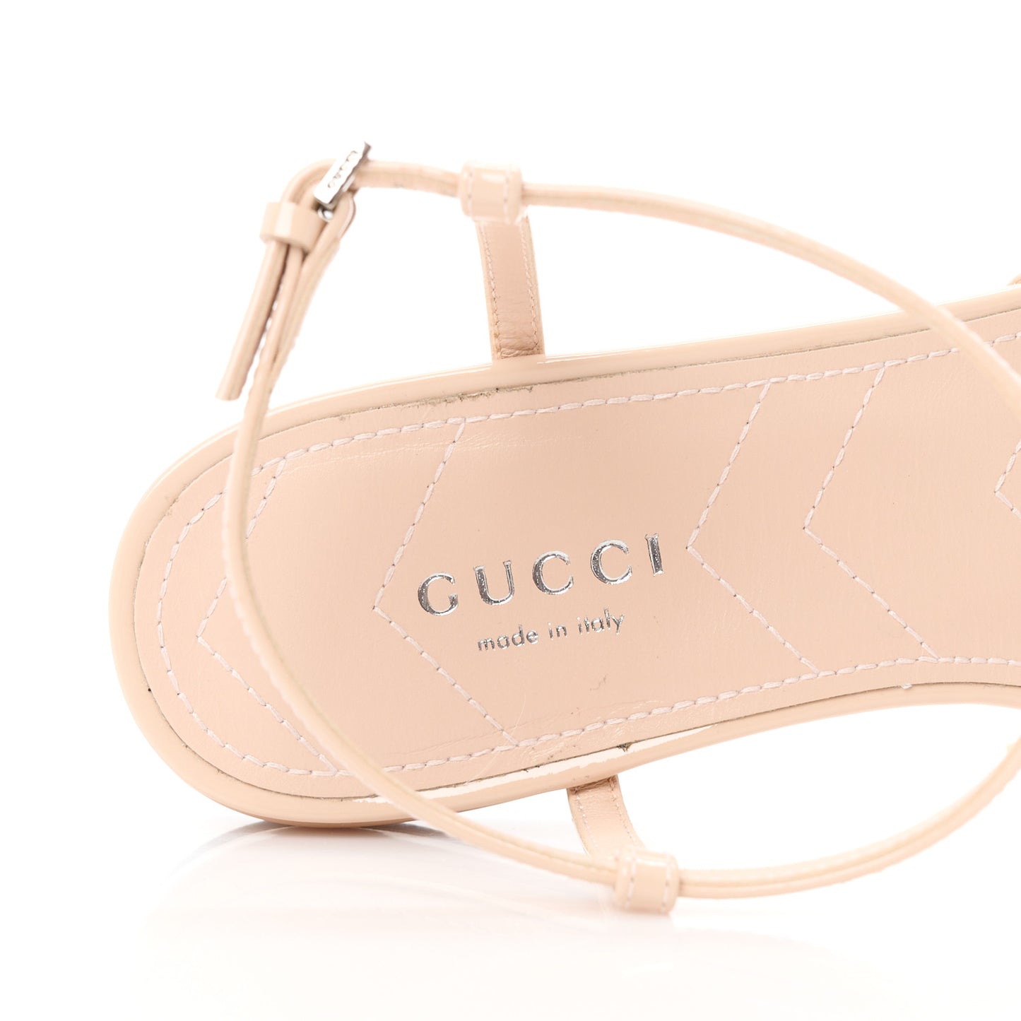 Vernice Crystal Double G Ballet Flat 36.5 Skin Rose