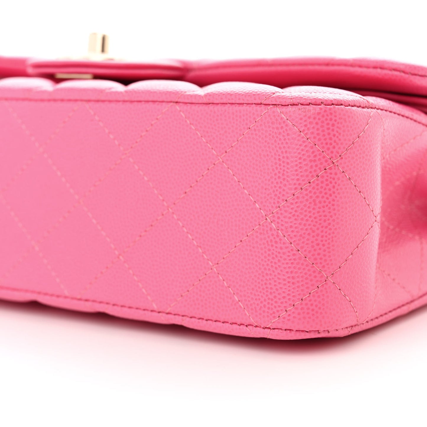 Caviar Quilted Medium Double Flap Pink