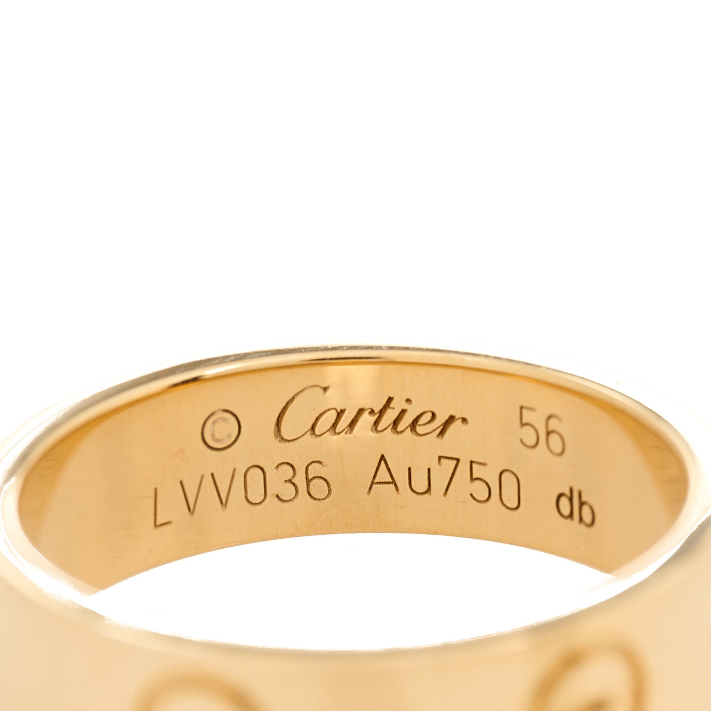 18K Yellow Gold 5.5mm LOVE Ring 56 7.75