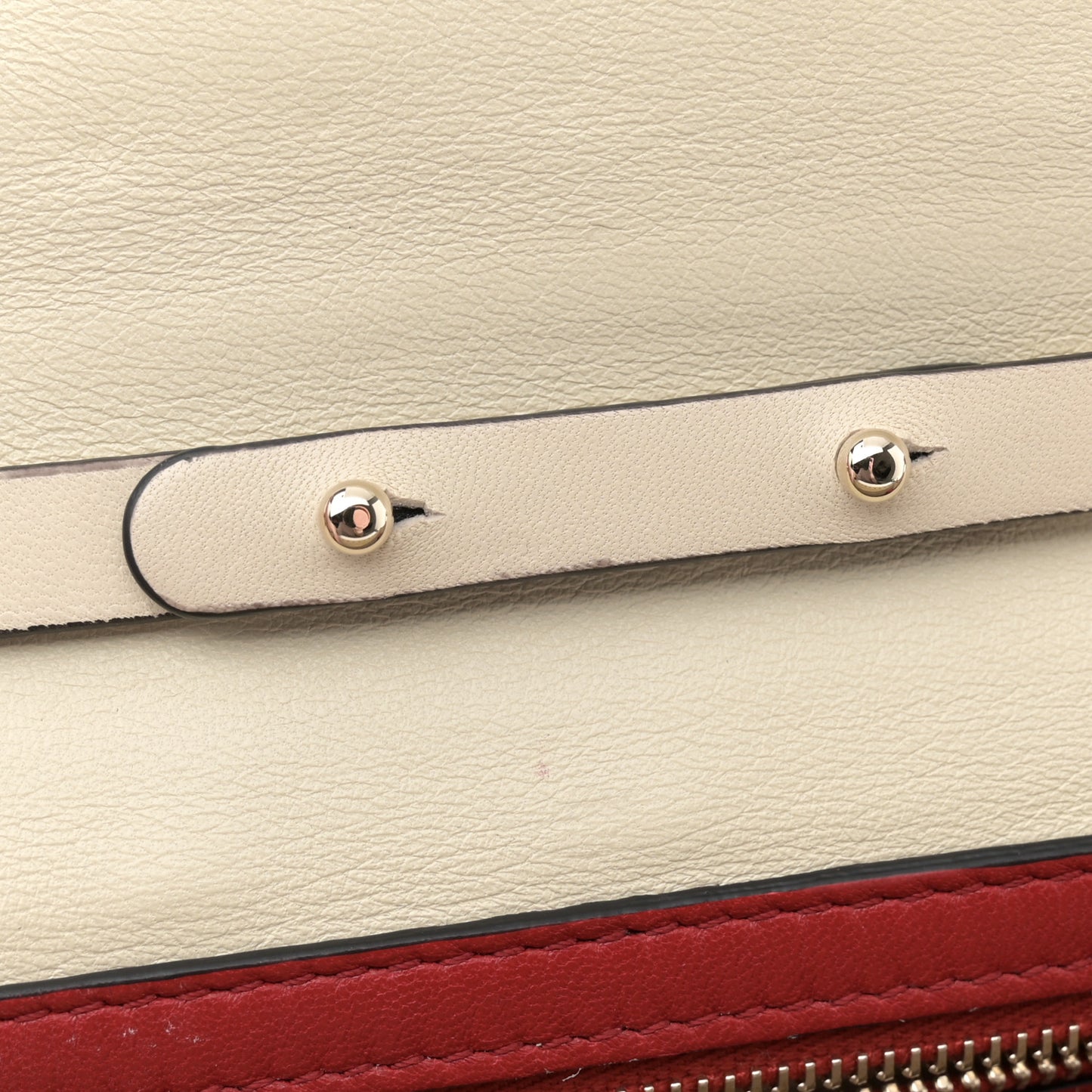 Nappa Rockstud Spike Wallet on Chain Light Ivory