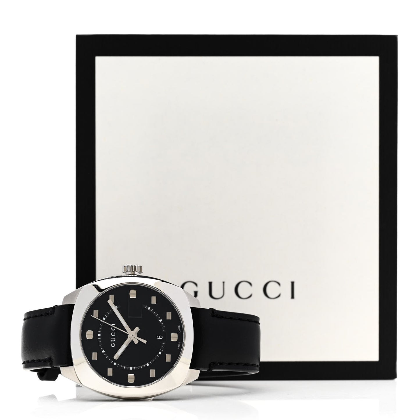 Stainless Steel Calfskin 40mm GG2570 Quartz Watch Black