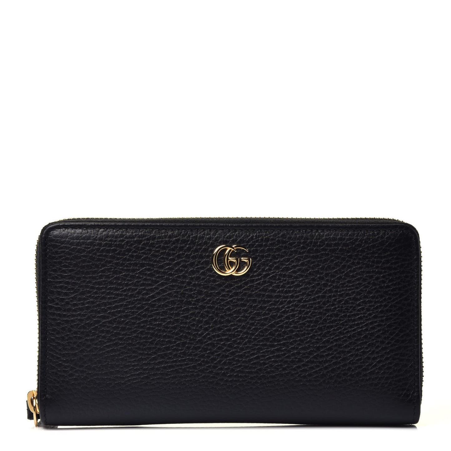 Dollar Calfskin GG Marmont Zip Around Wallet Black