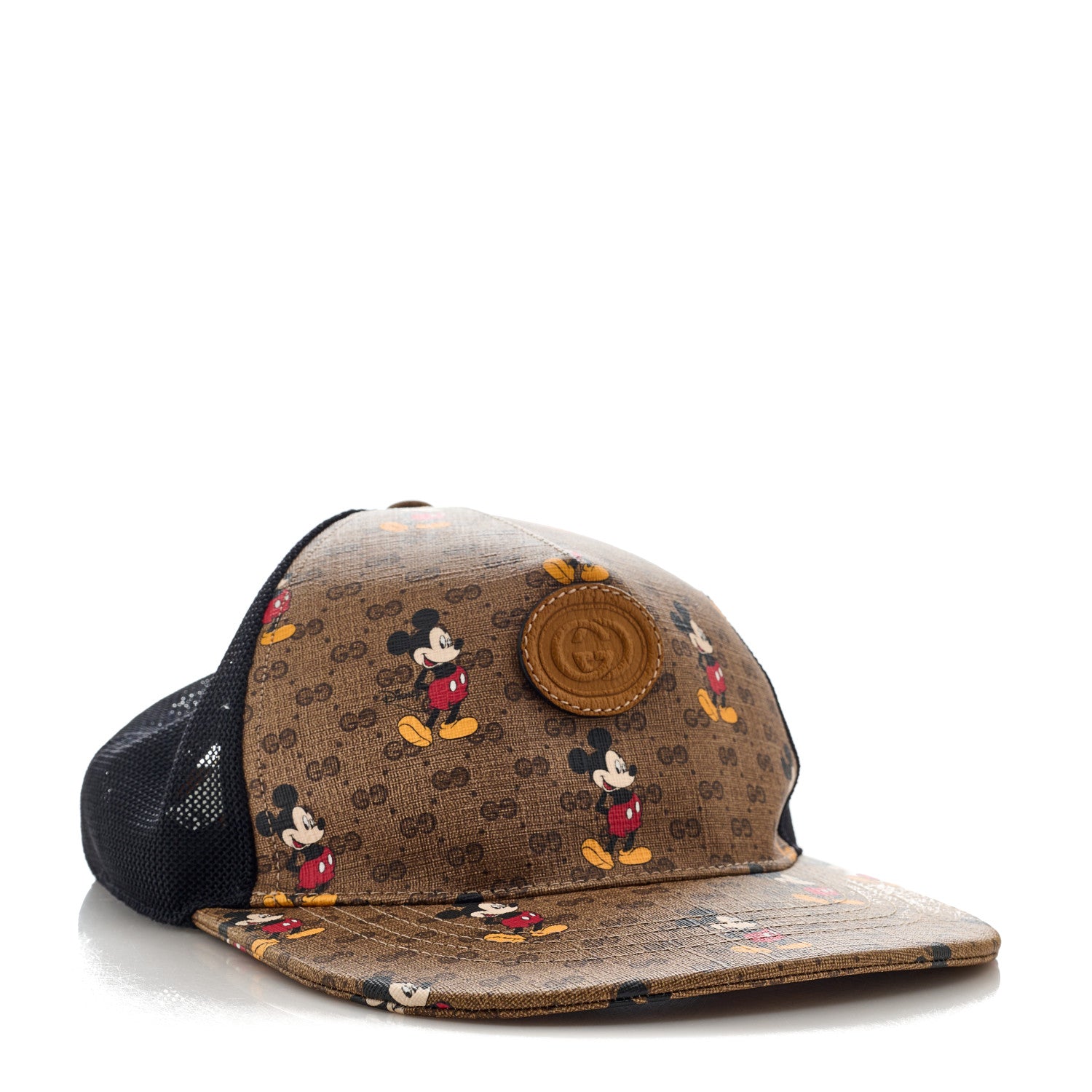Gucci X DISNEY Mini Vintage GG Supreme Monogram Mickey Mouse Baseball Hat XS Beige Vintage Sun Oil 6 of 9