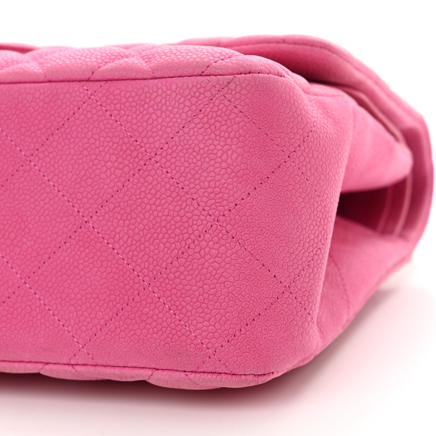 Iridescent Caviar Quilted Jumbo Double Flap Pink