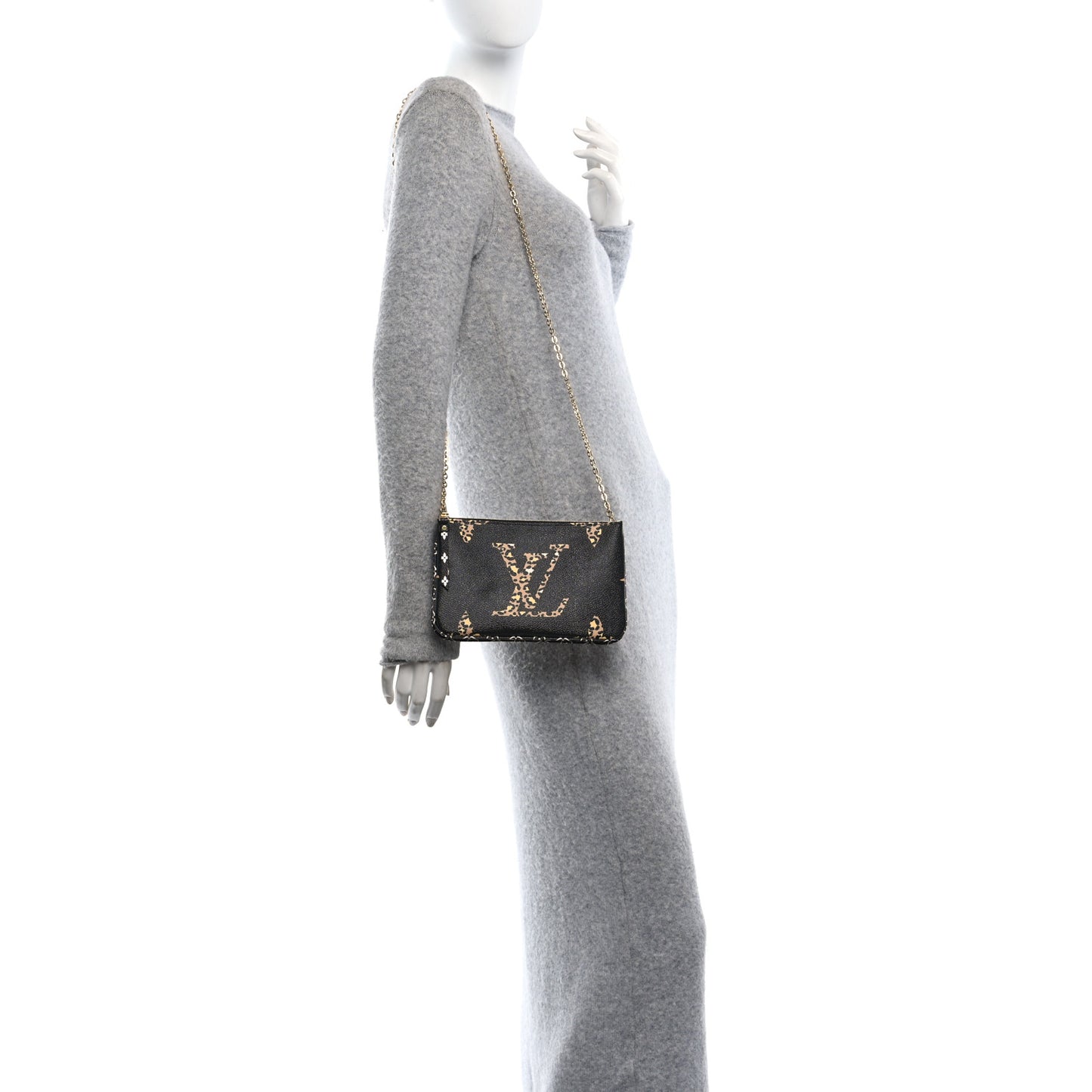 Monogram Giant Jungle Pochette Double Zip Black