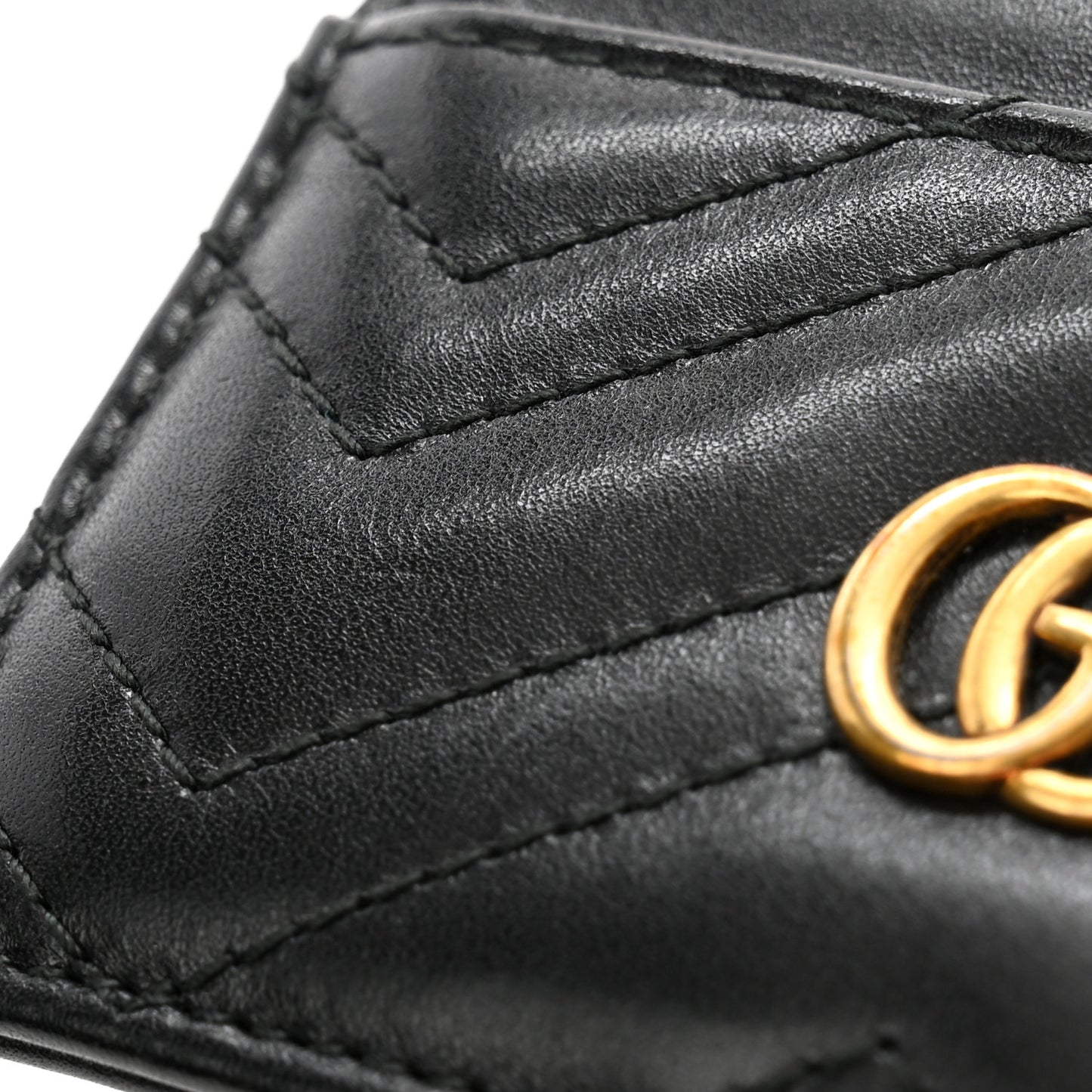 Calfskin Matelasse GG Marmont Card Holder Black