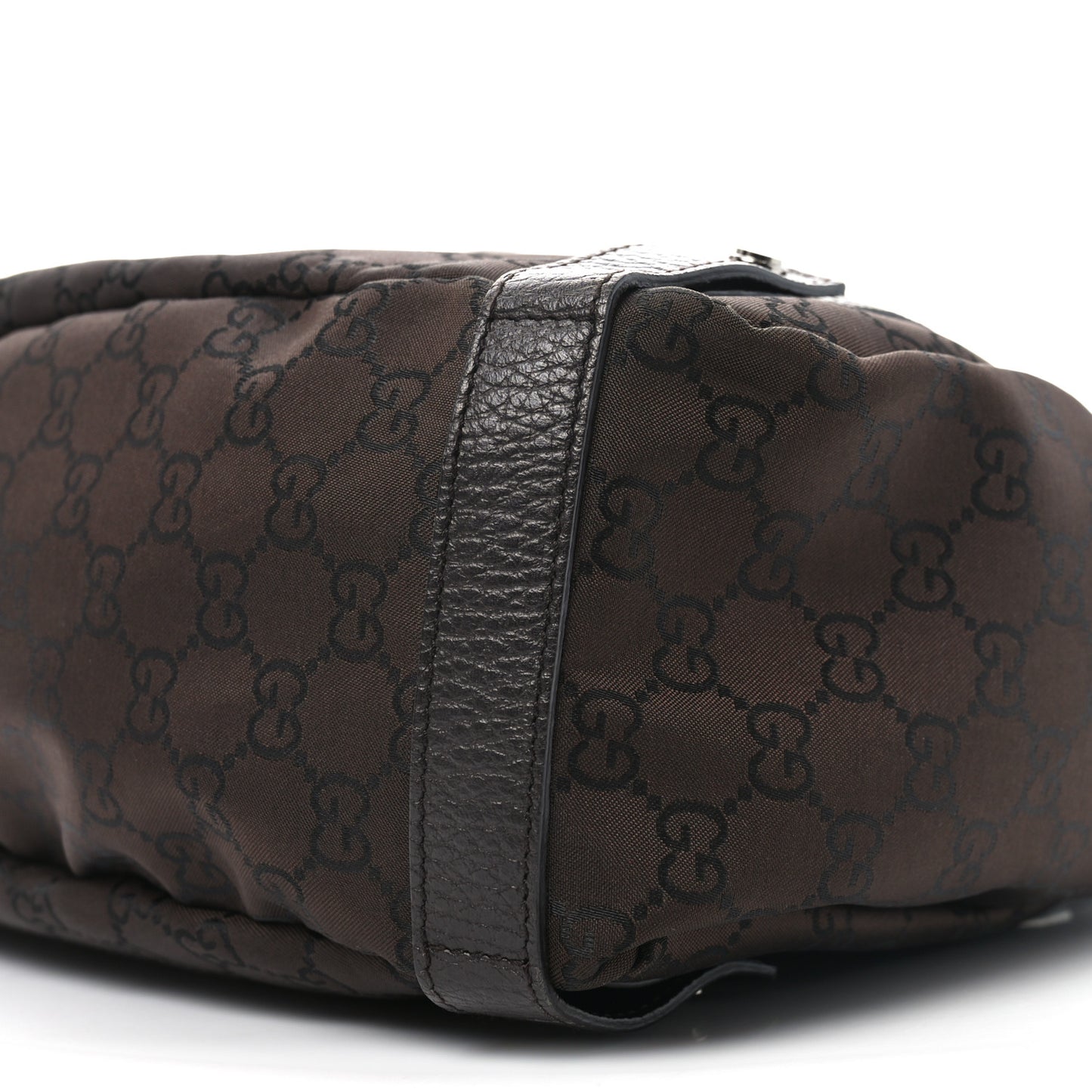 Nylon Monogram Medium Abbey Shoulder Bag Brown