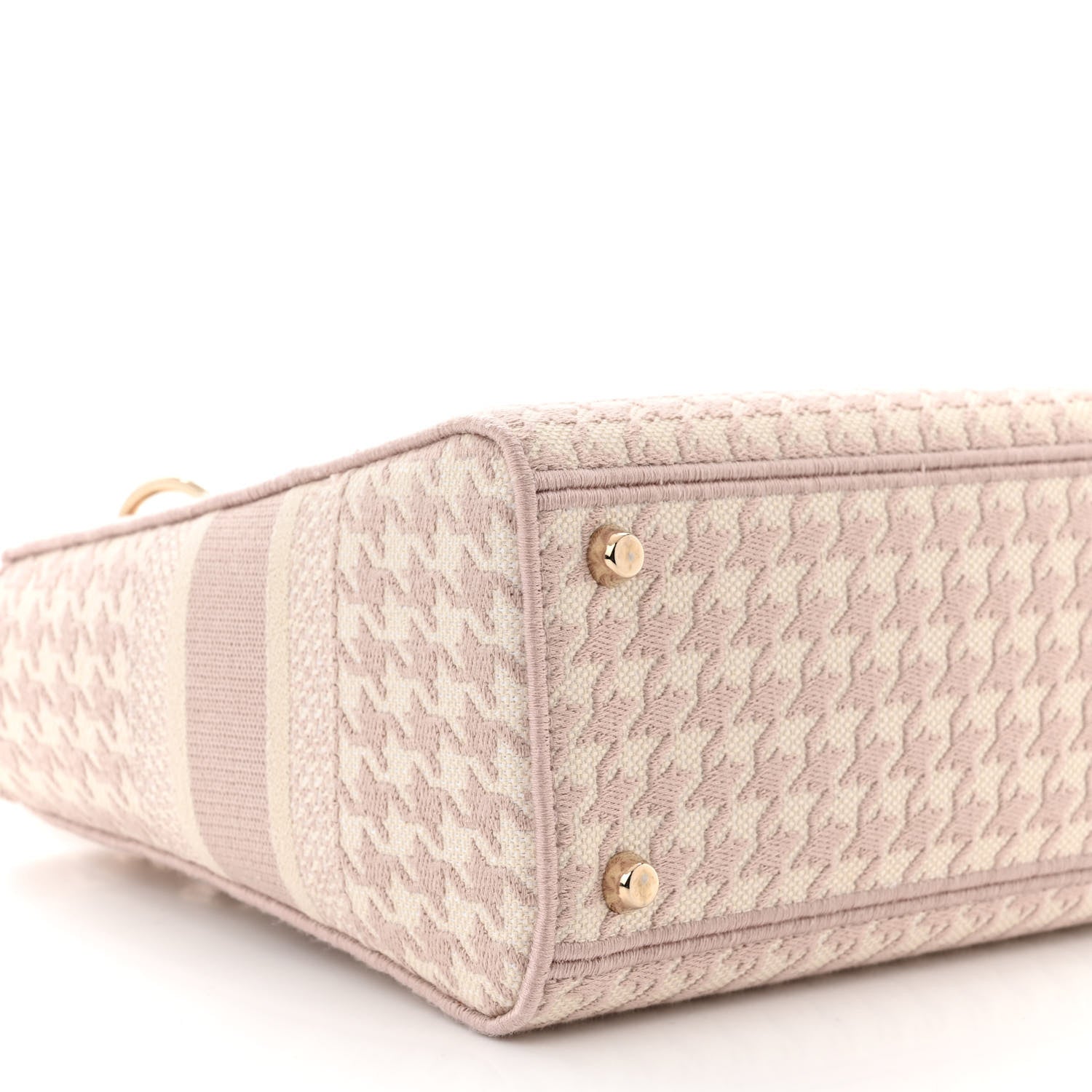 Christian Dior Canvas Houndstooth Embroidered Medium Lady D-Lite Pink 9 of 11