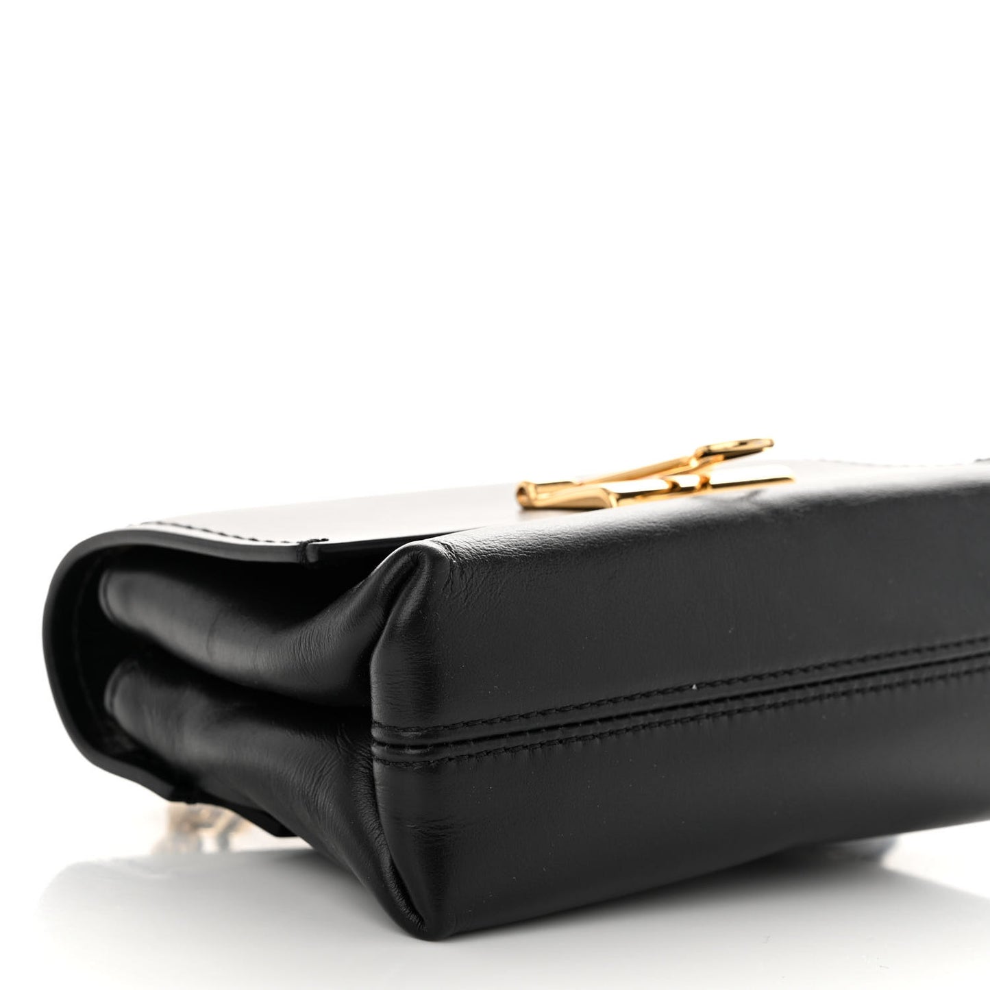 Calfskin Small Binder Clip Crossbody Black