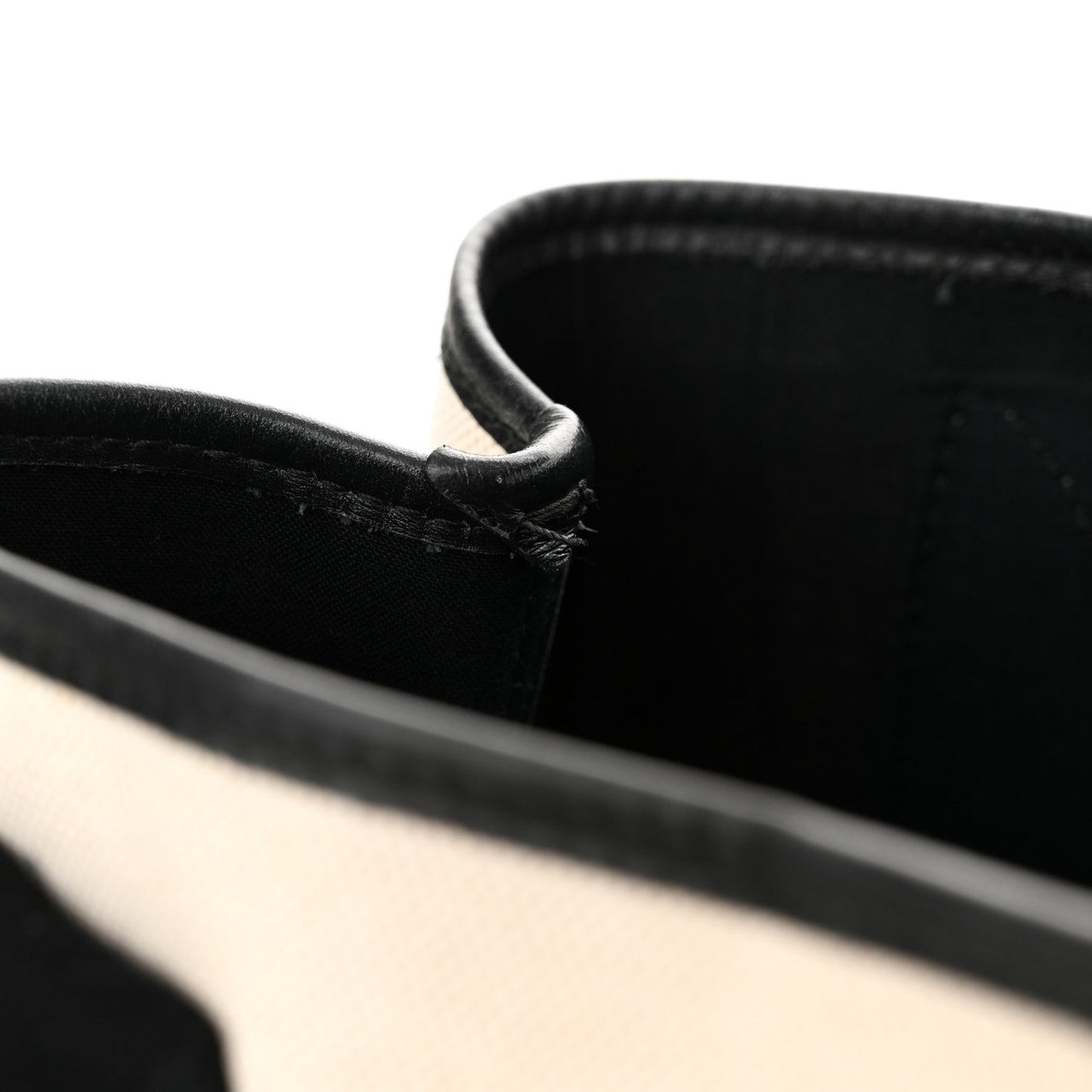 Cotton Canvas Satin Calfskin S Navy Cabas Natural Black