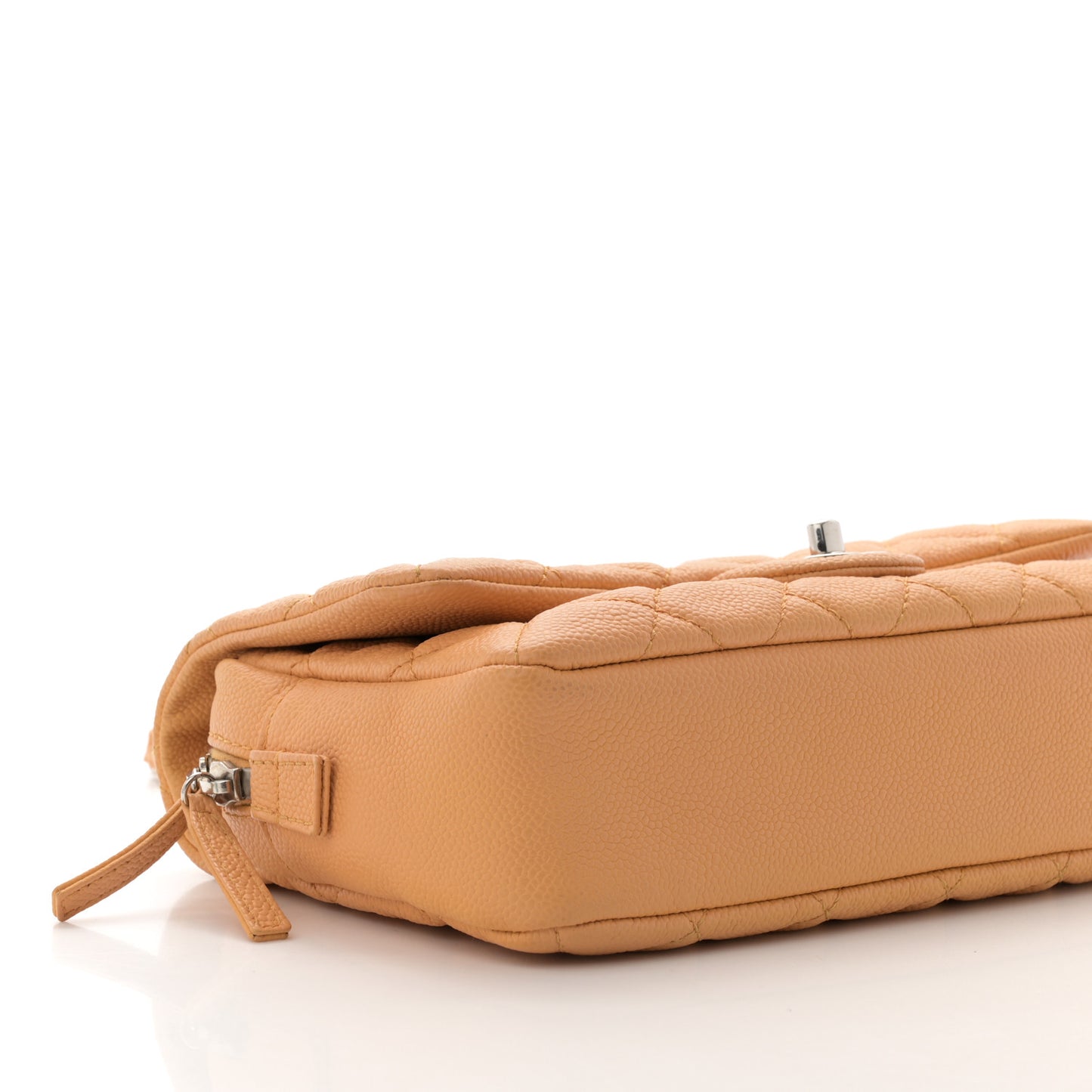 Caviar Quilted Medium Casual Journey Flap Dark Beige