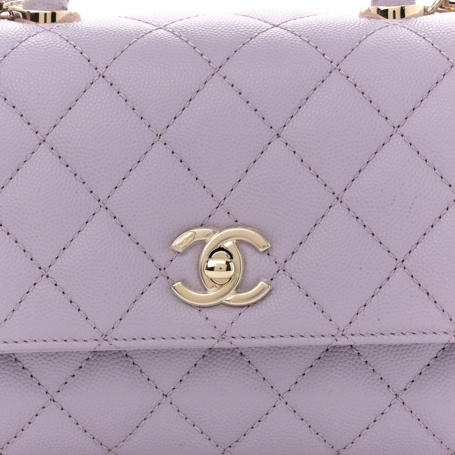 Caviar Quilted Mini Coco Handle Flap Light Purple