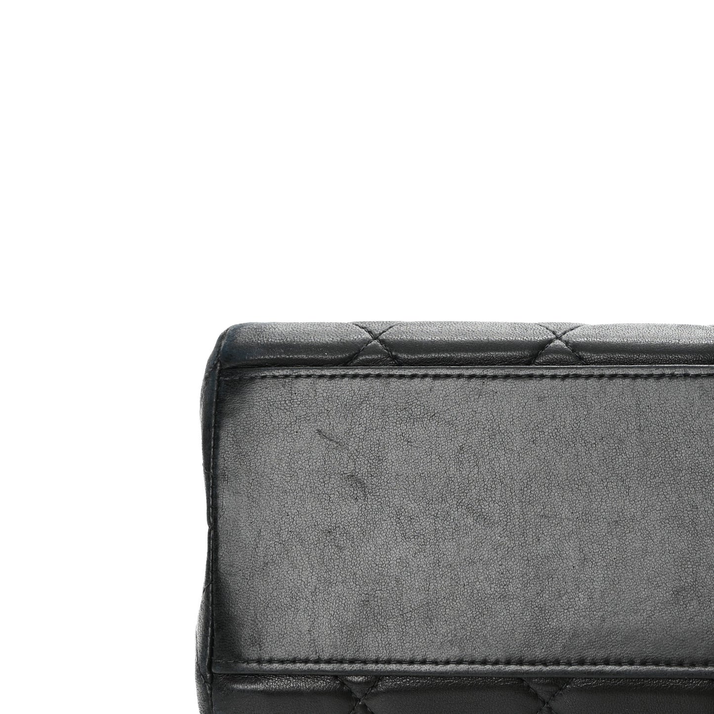Lambskin Quilted Shopping Tote Black
