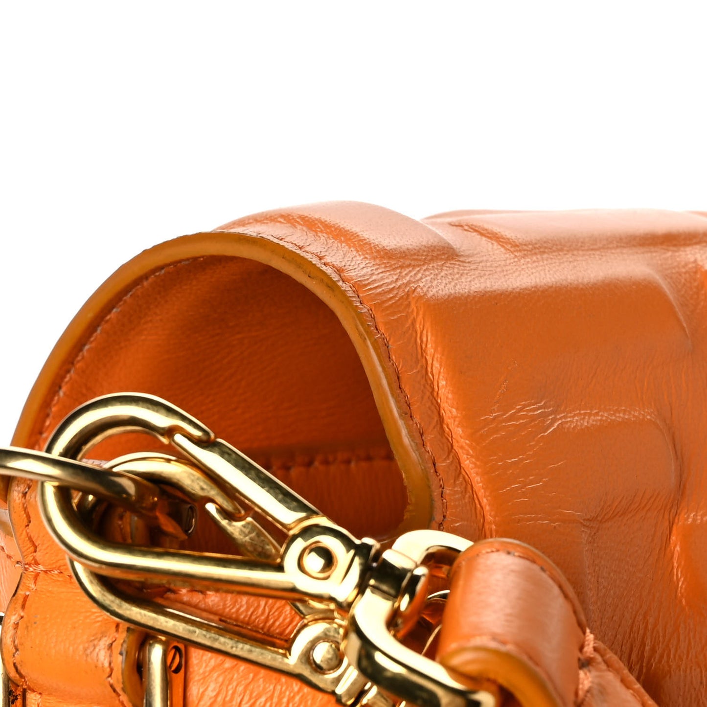 Nappa FF 1974 Embossed Baguette Clementine